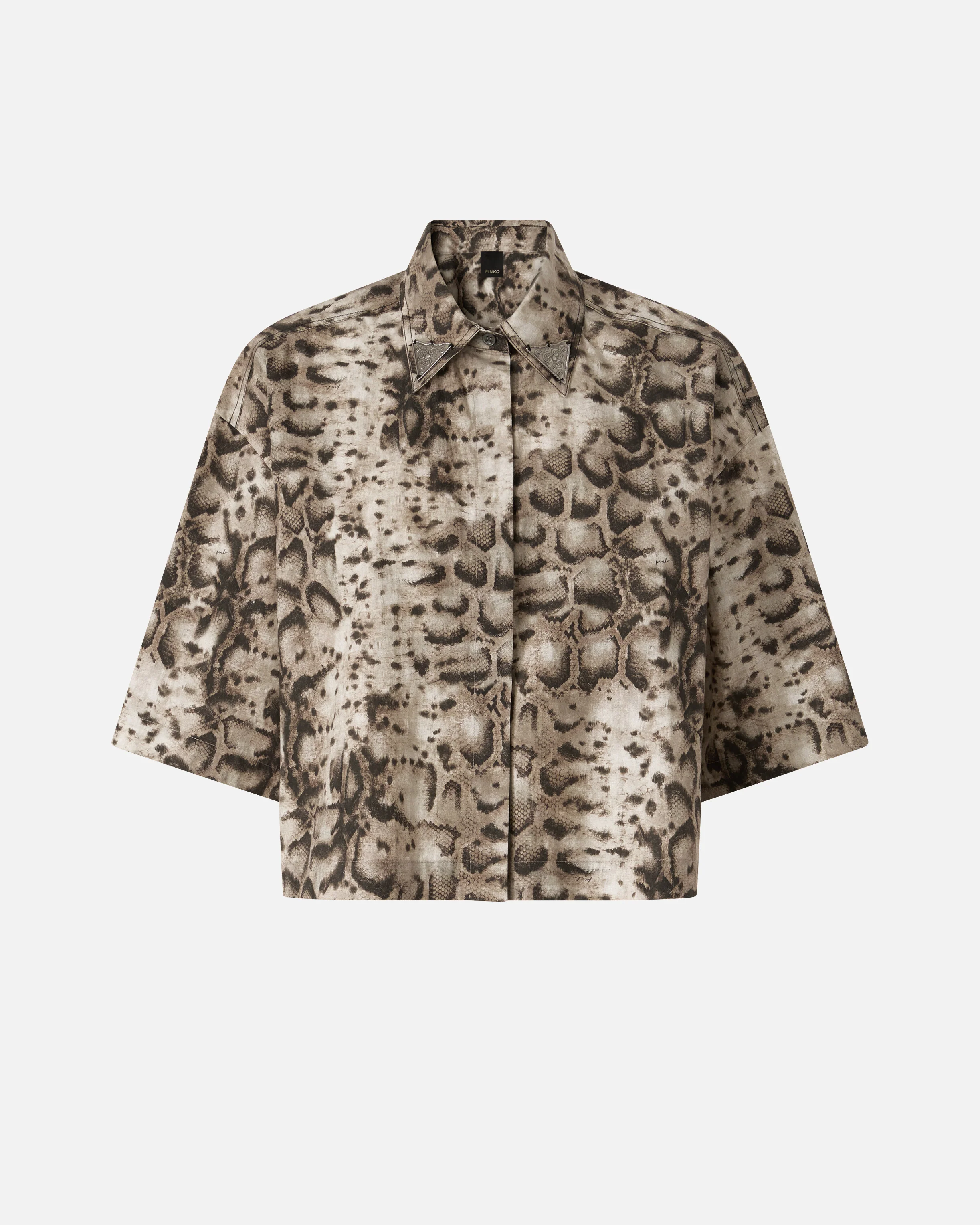 Cropped printed shirt with metallic details - Image 5