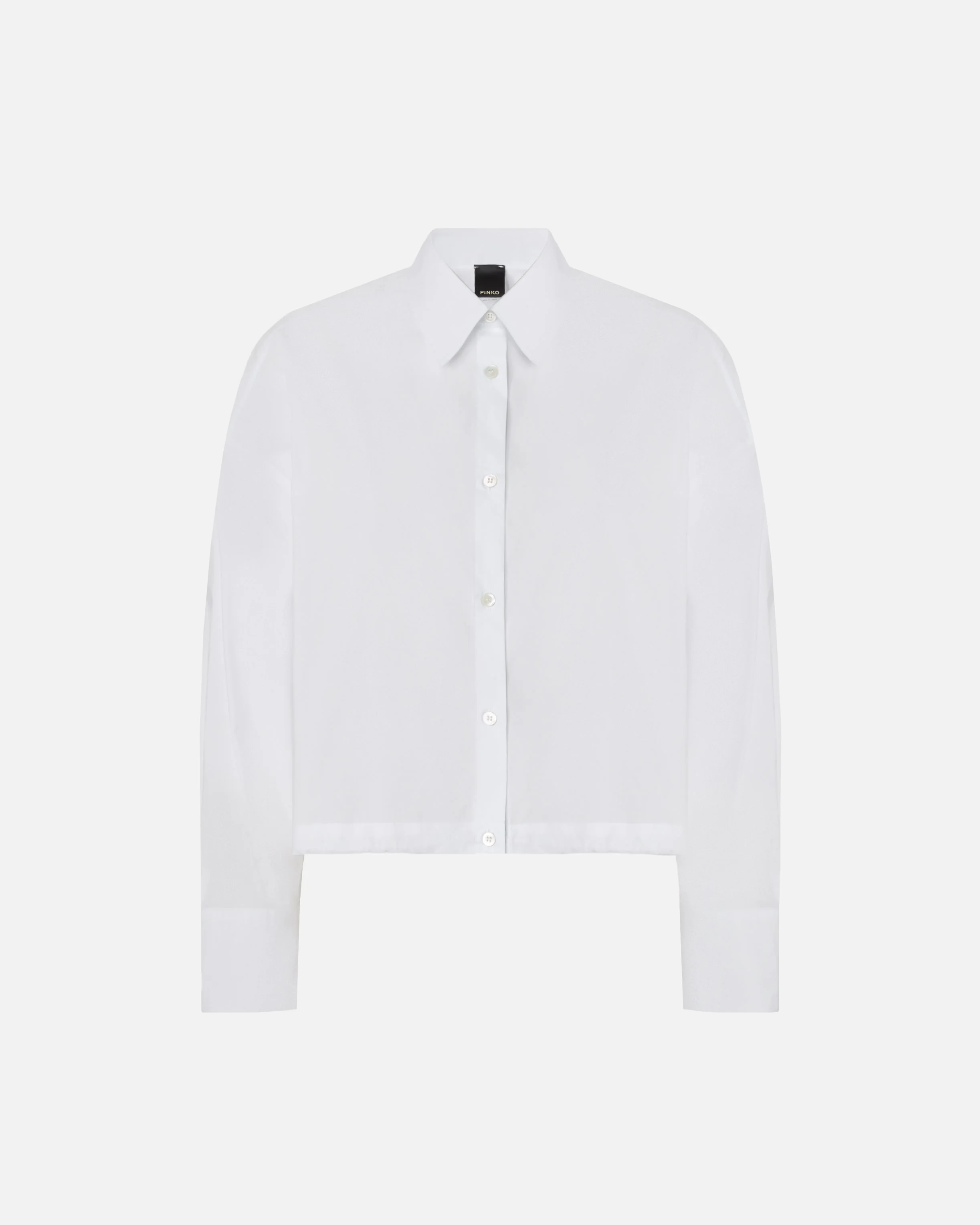 Cropped shirt in striped cotton with logo - Image 5