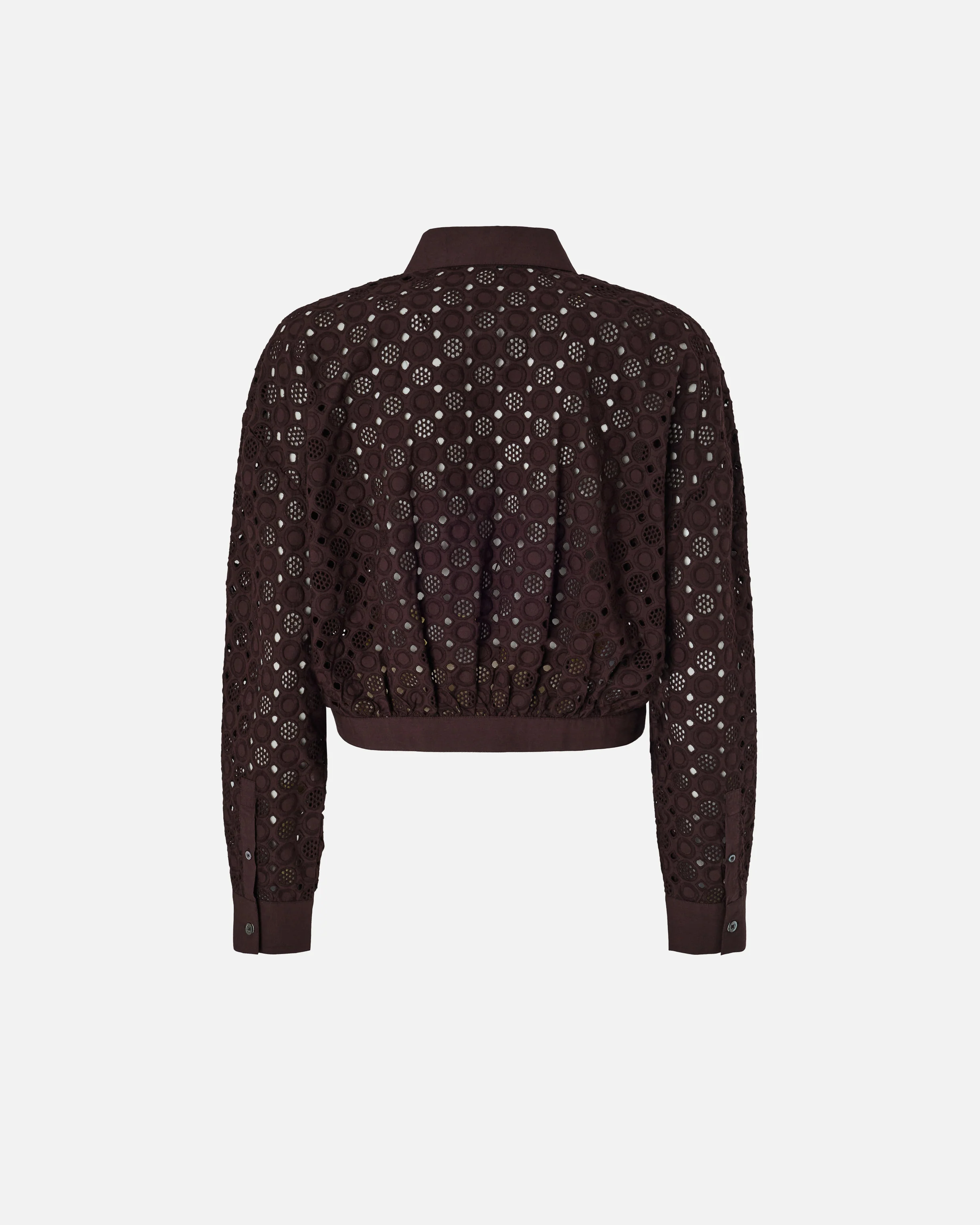 Cropped shirt with broderie anglaise - Image 6