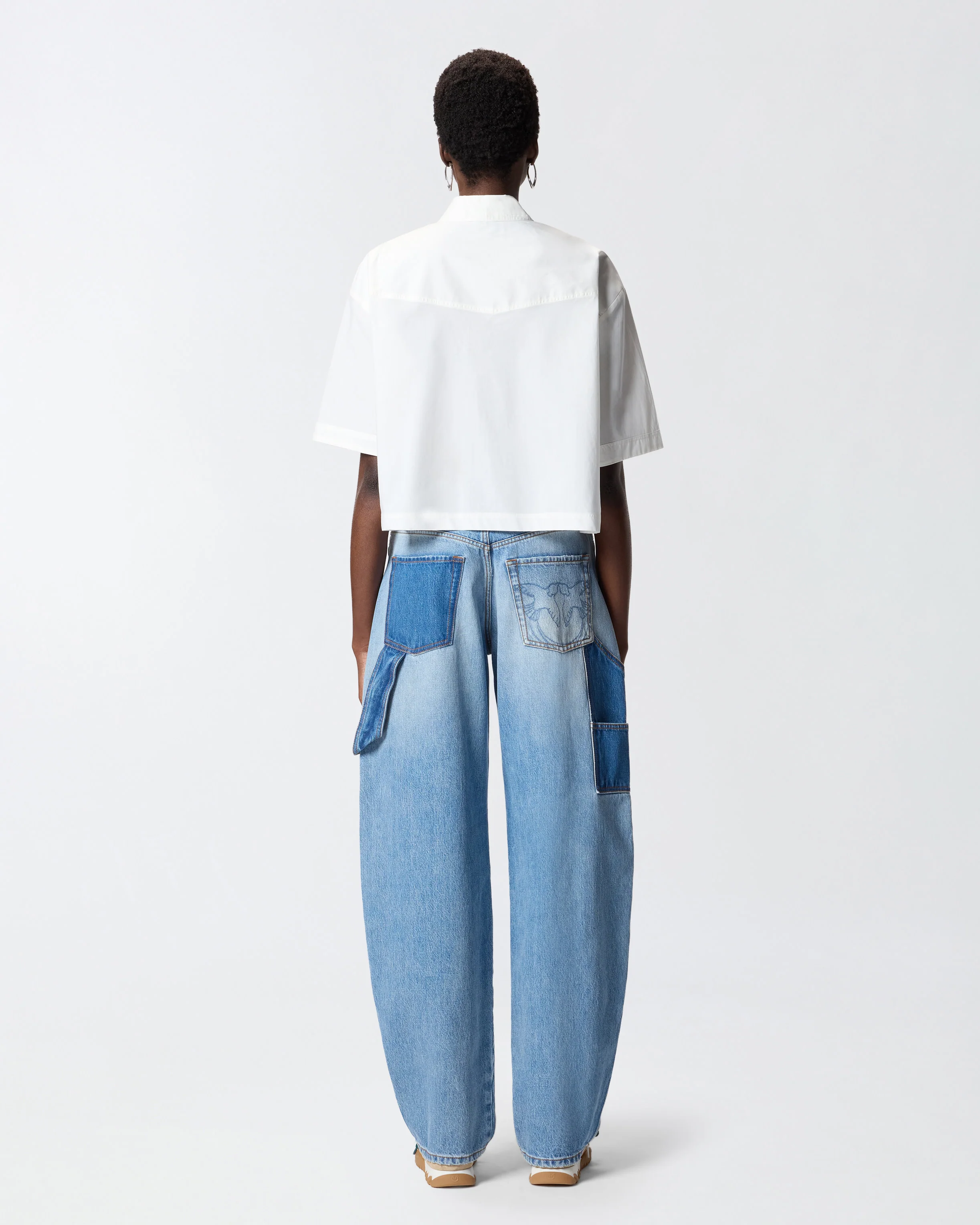 Cropped shirt with metallic details - Image 3