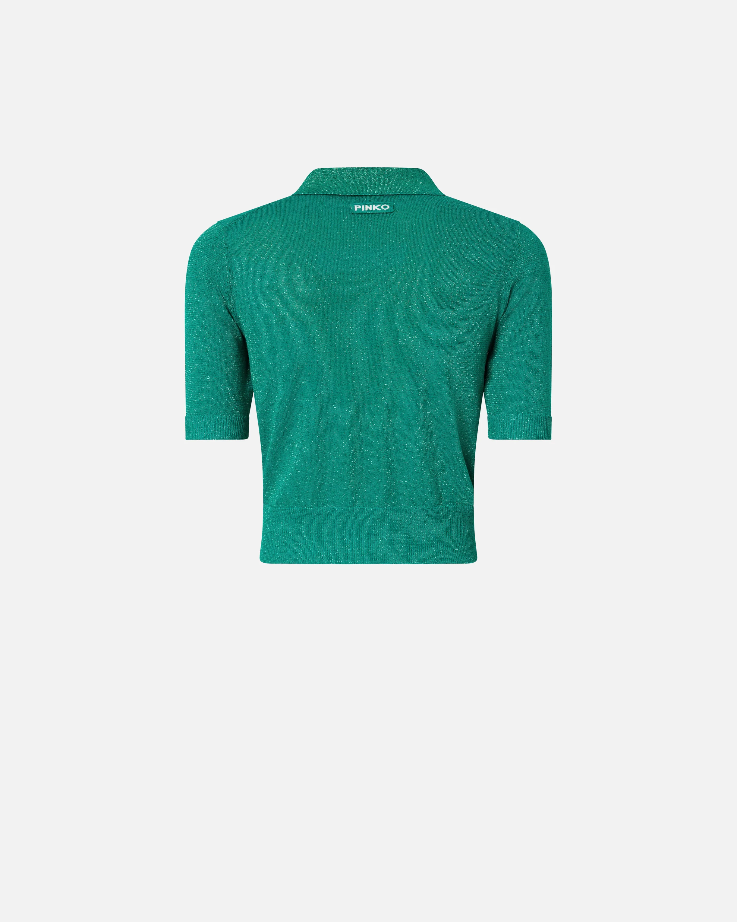 Cropped, short-sleeved cardigan with collar - Image 6