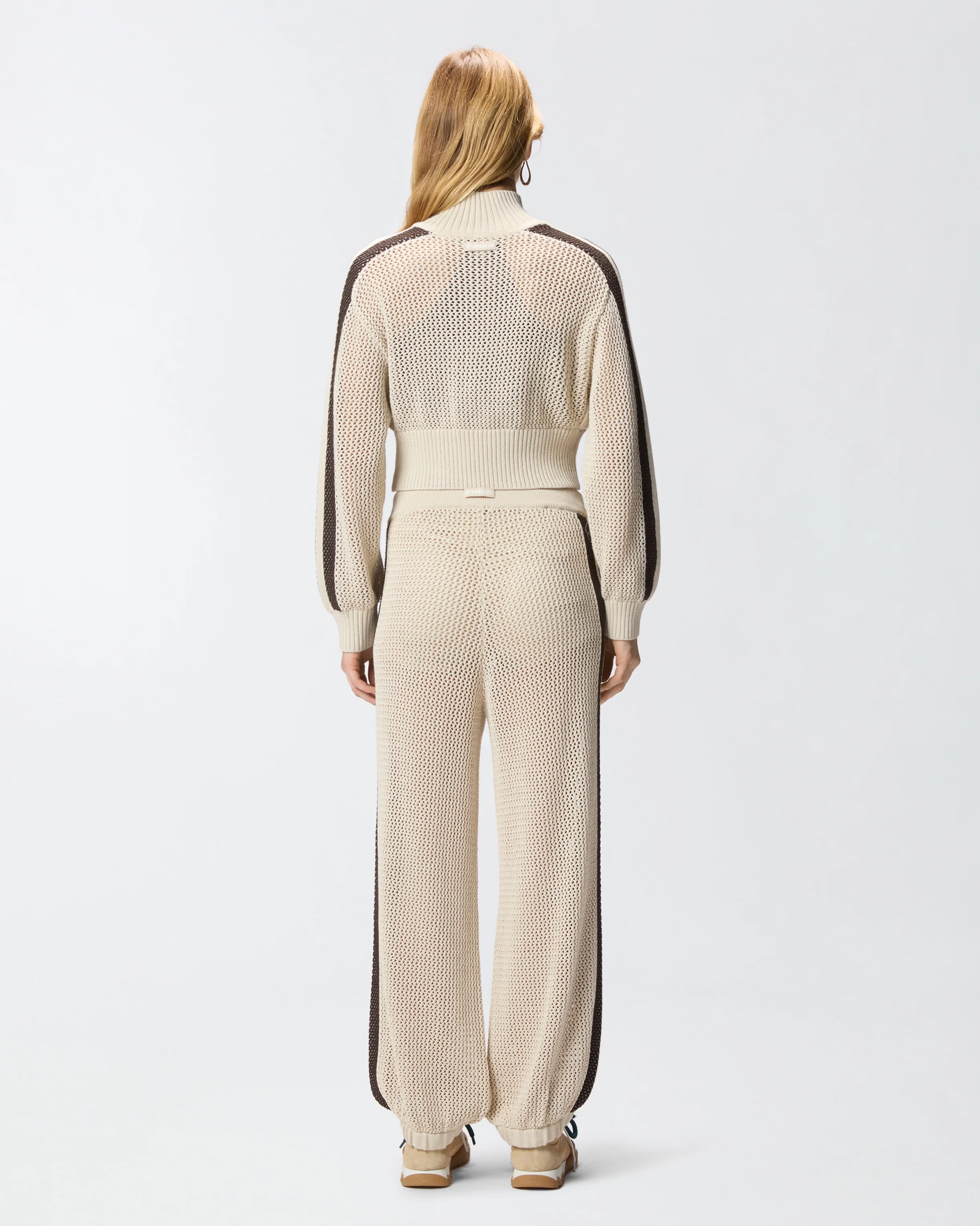 Cropped sweatshirt with bands and openwork - Image 3