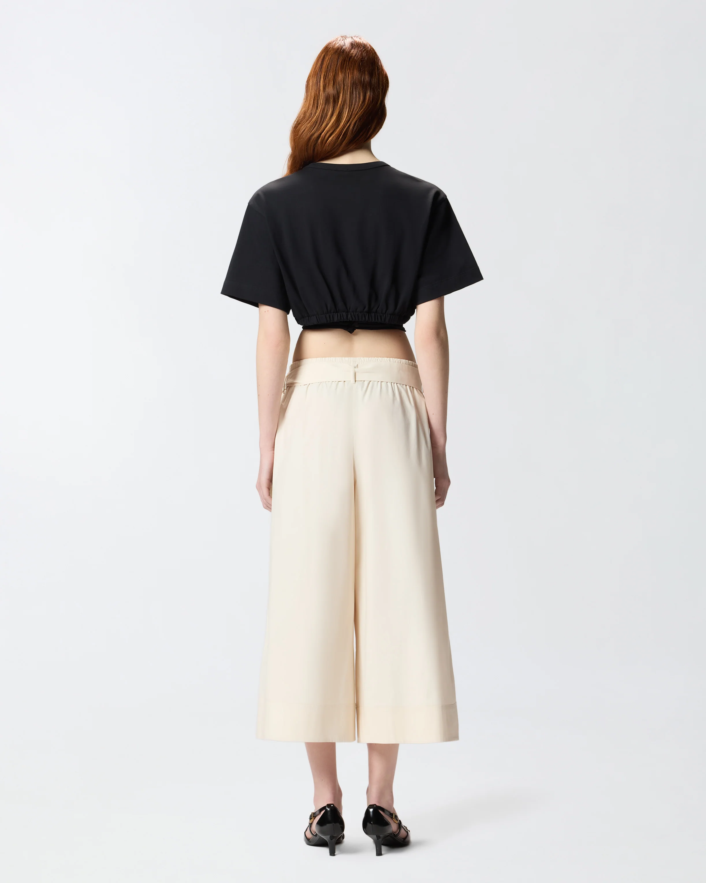 Cropped T-shirt with lace and Texan details - Image 3