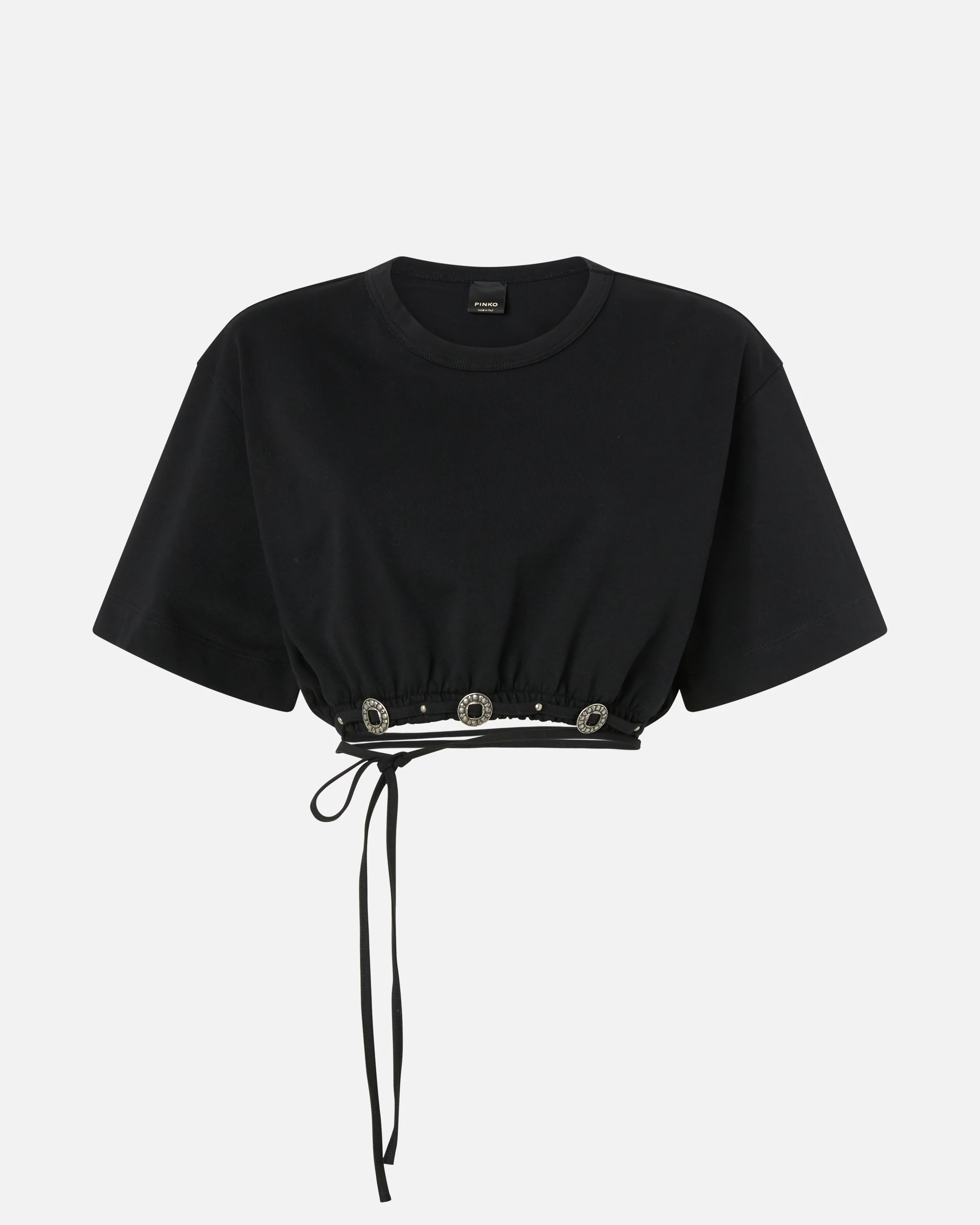 Cropped T-shirt with lace and Texan details - Image 5