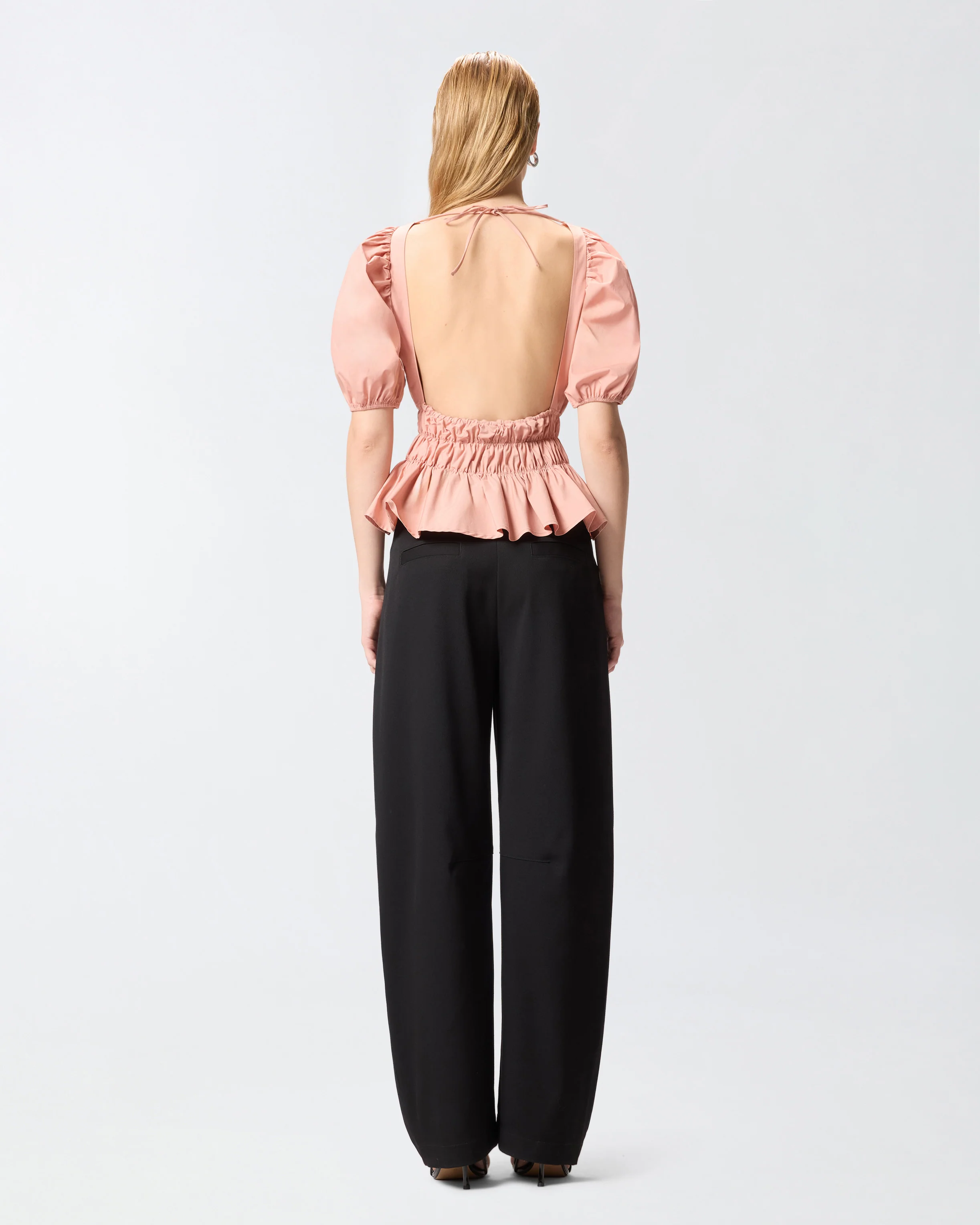 Cropped top with ruffles and open back - Image 3