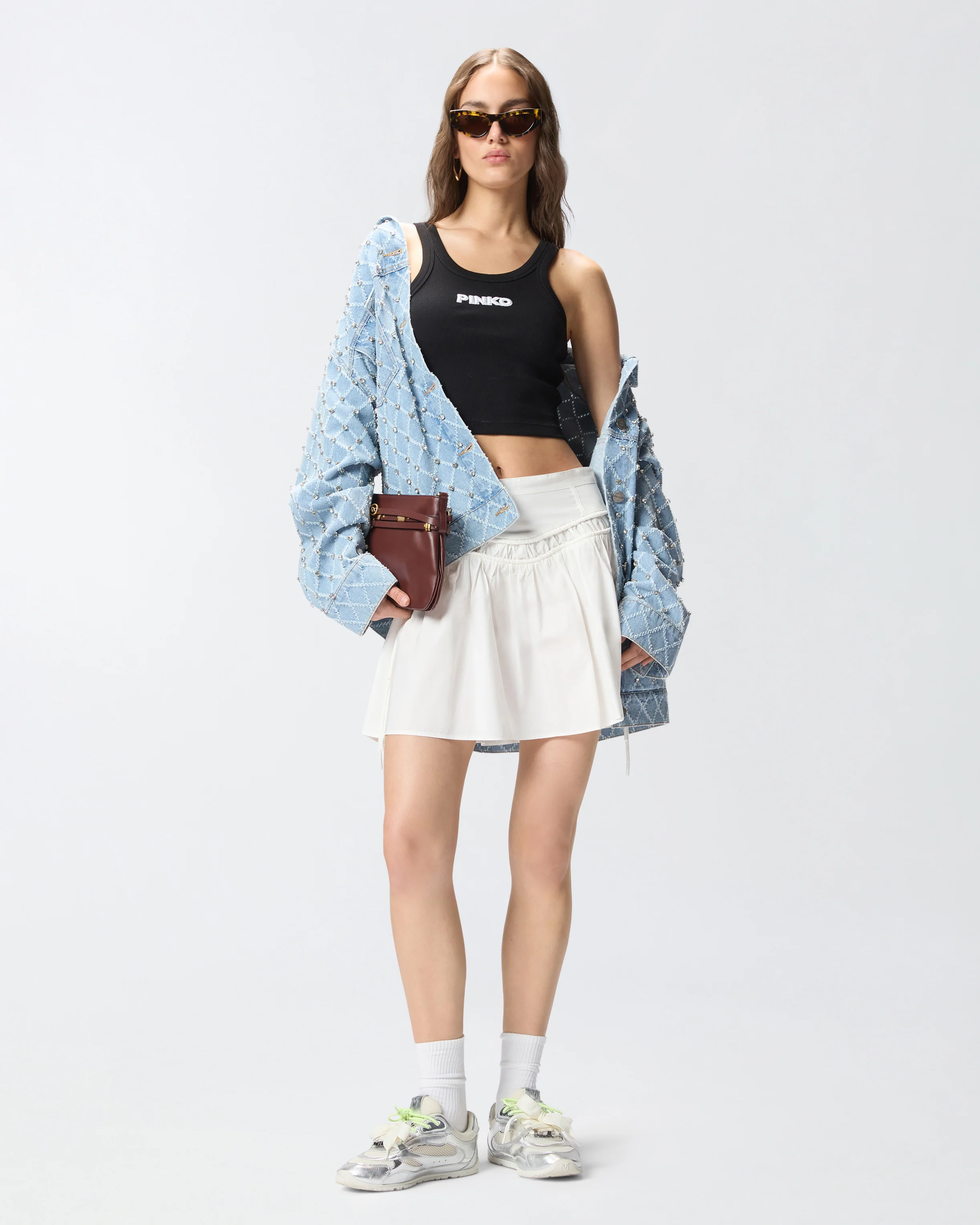 Cropped vest top with PINKO logo - Image 2