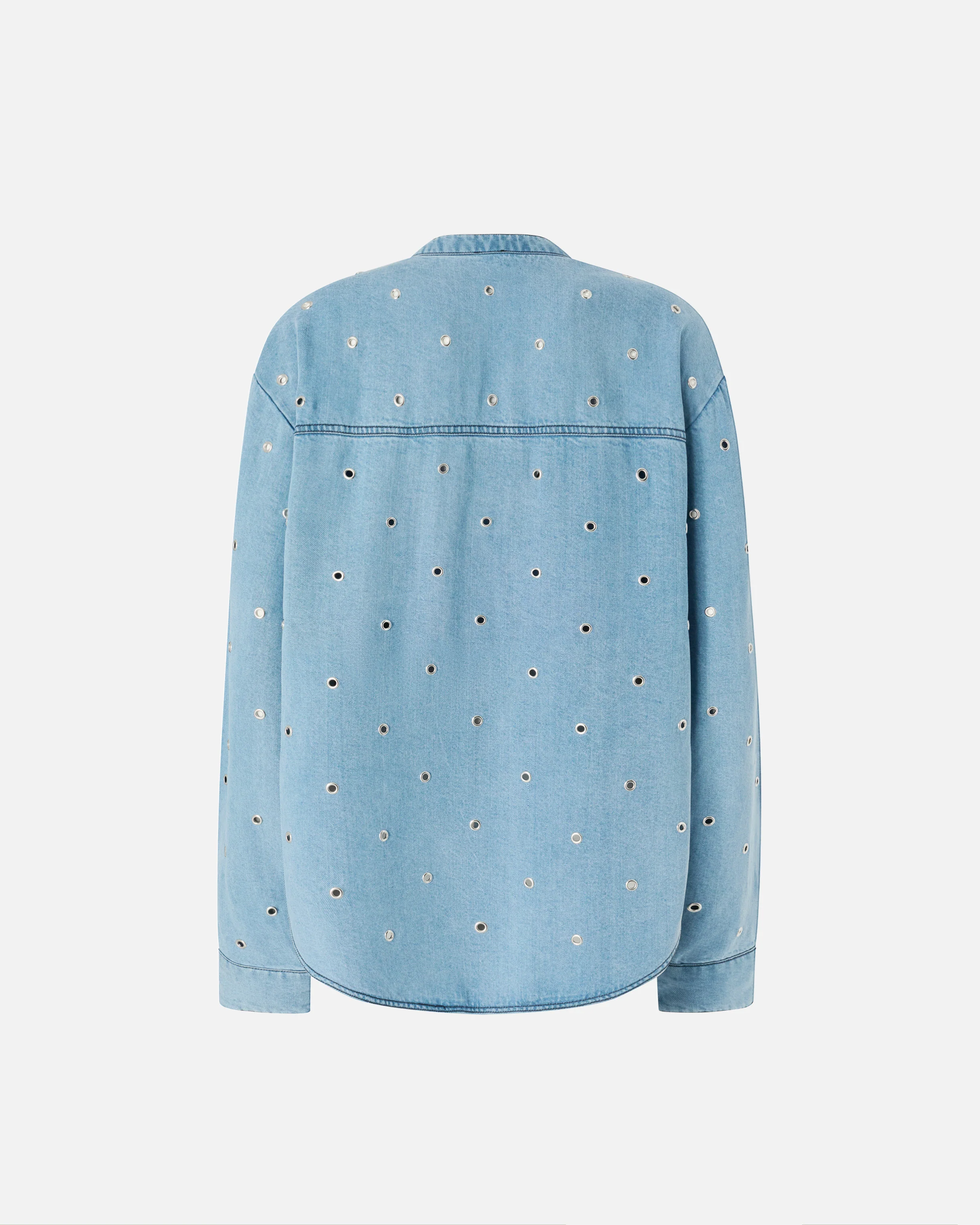 Denim blouse with eyelets - Image 6