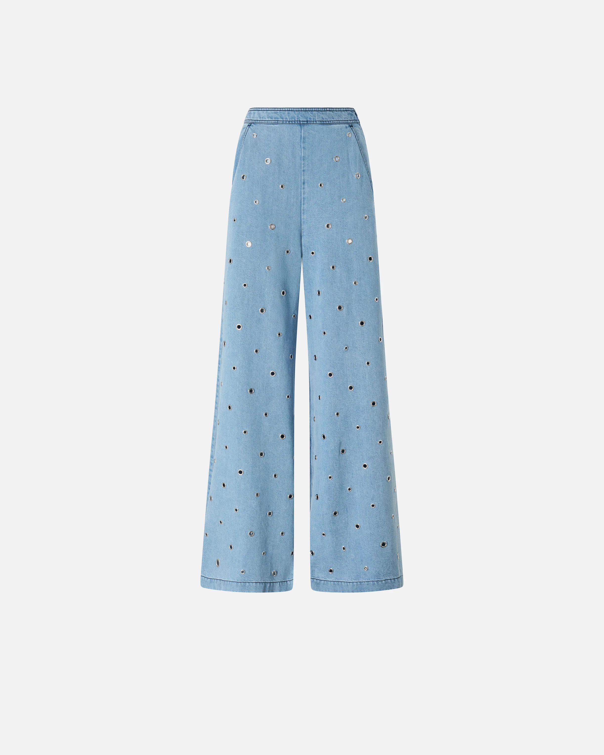 Denim jeans with eyelets - Image 5