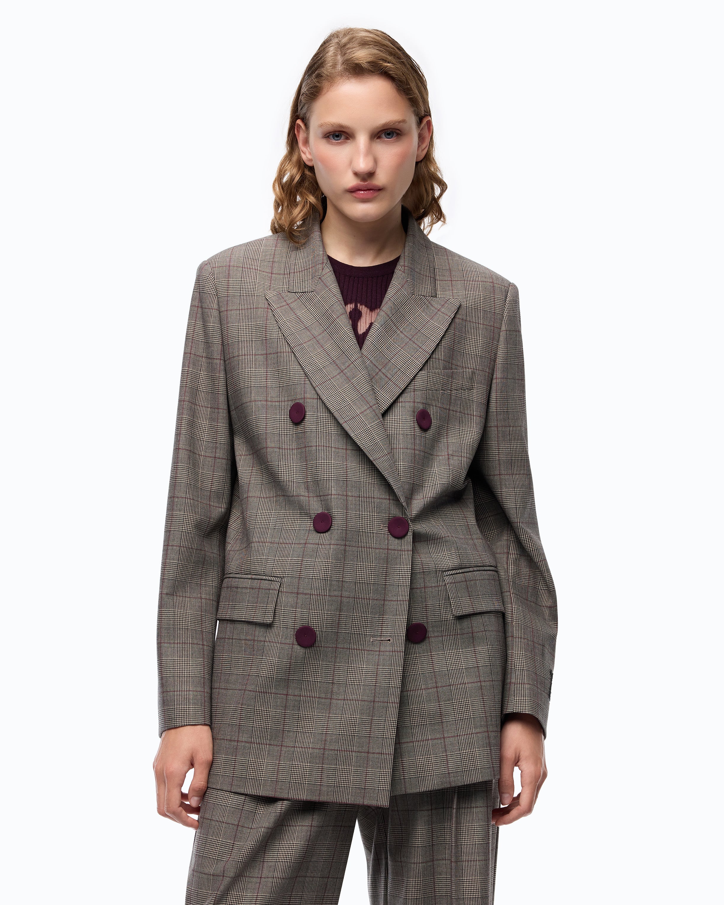 Double-breasted check jacket - Image 2