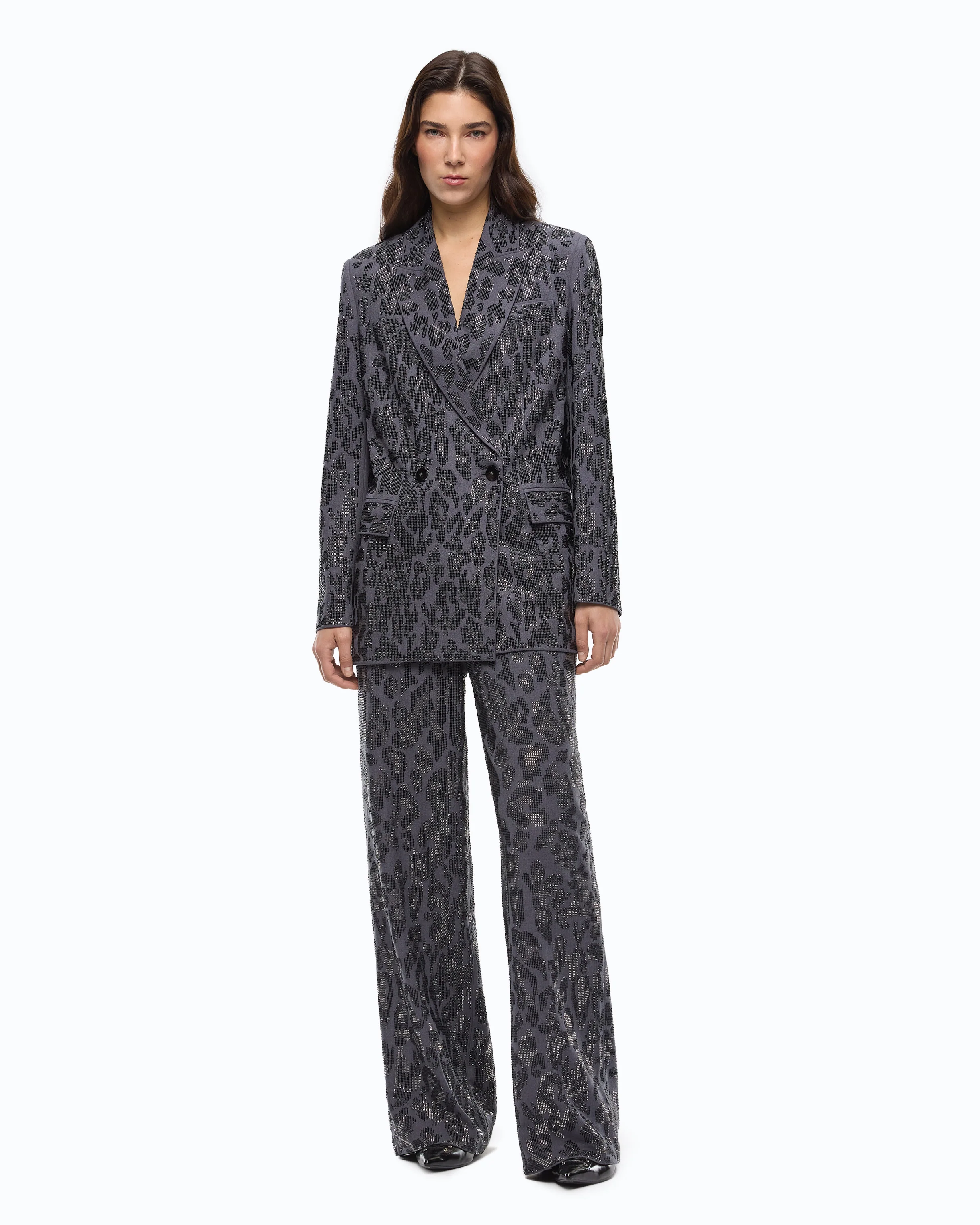 Double-breasted jacket with rhinestones and jaguar motif - Image 2
