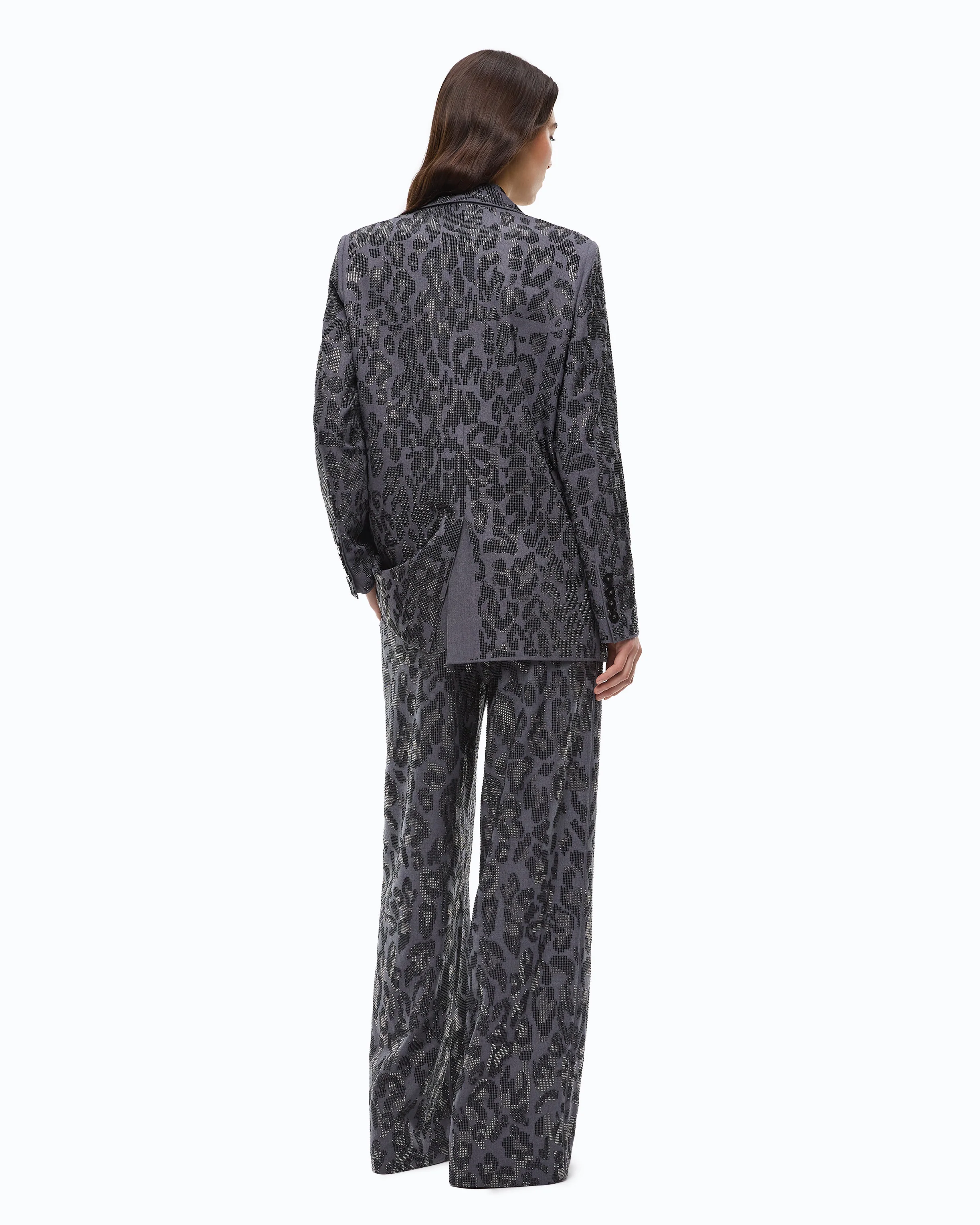 Double-breasted jacket with rhinestones and jaguar motif - Image 4