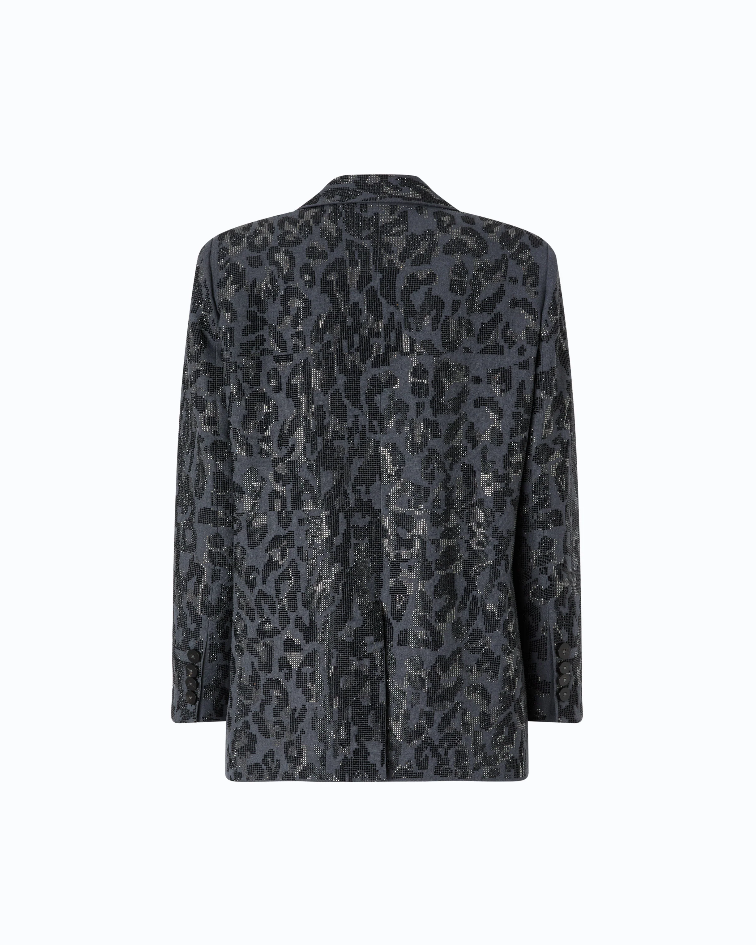 Double-breasted jacket with rhinestones and jaguar motif - Image 6