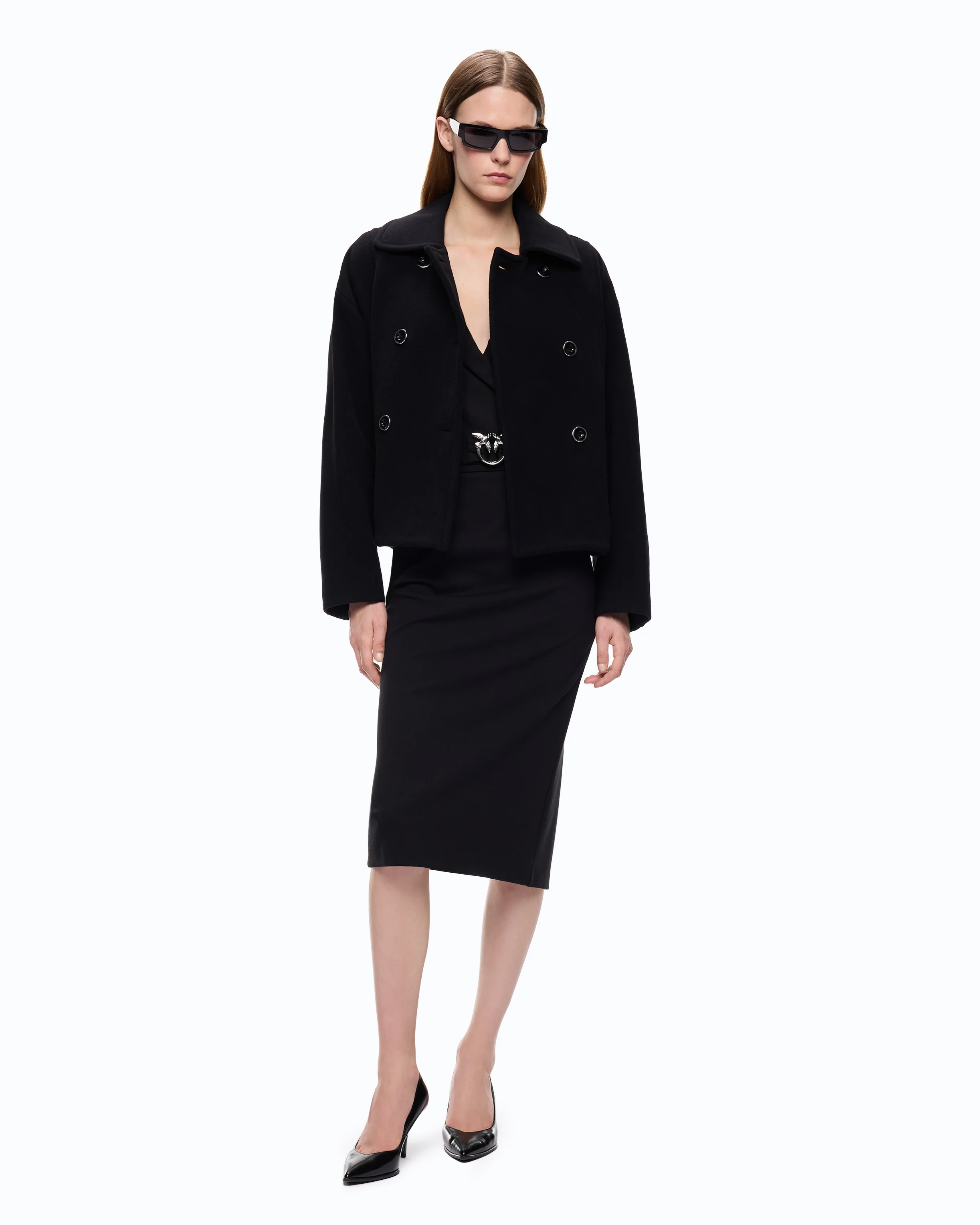 Double-breasted pea coat in double-layered wool-blend cloth - Image 2