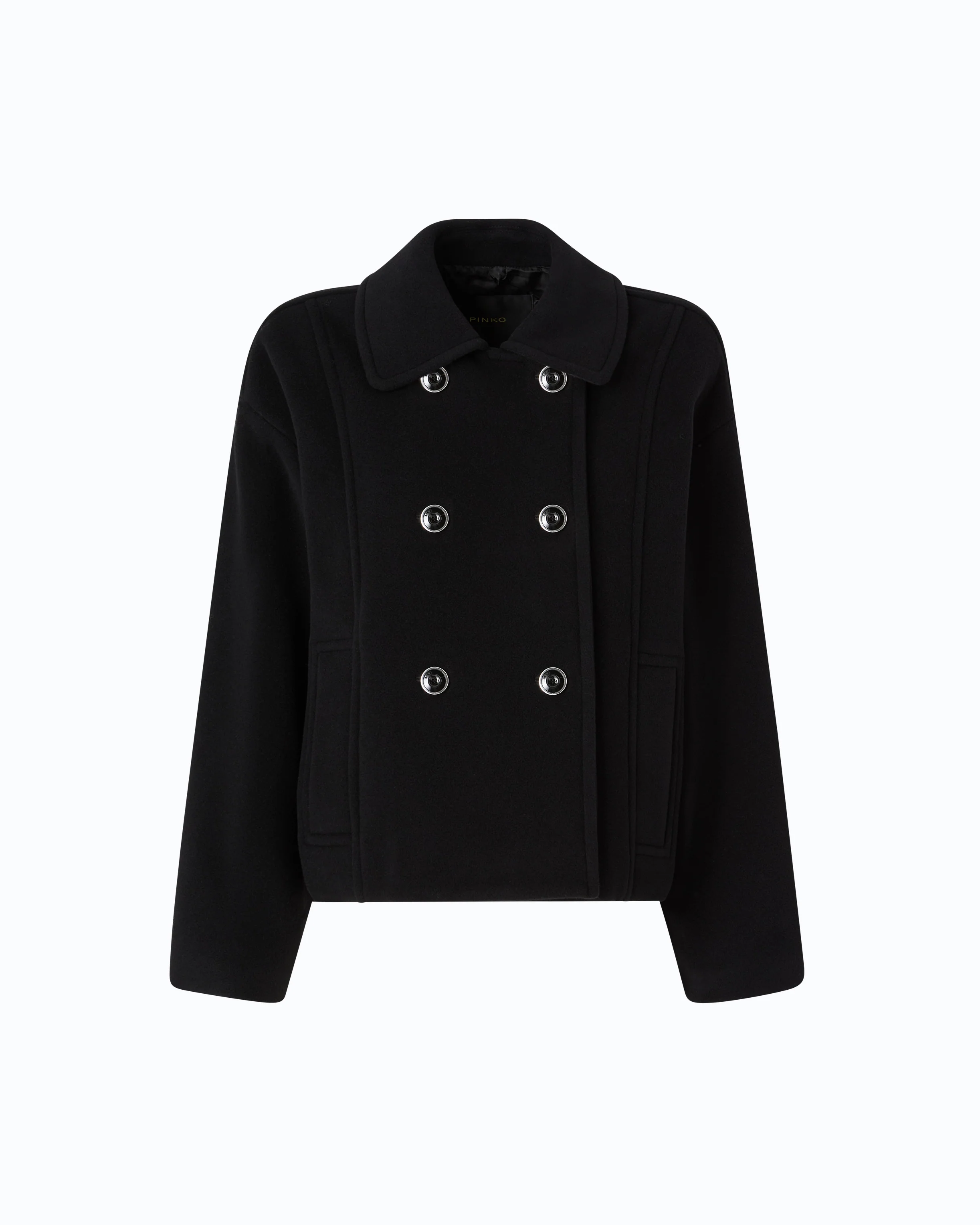 Double-breasted pea coat in double-layered wool-blend cloth - Image 5