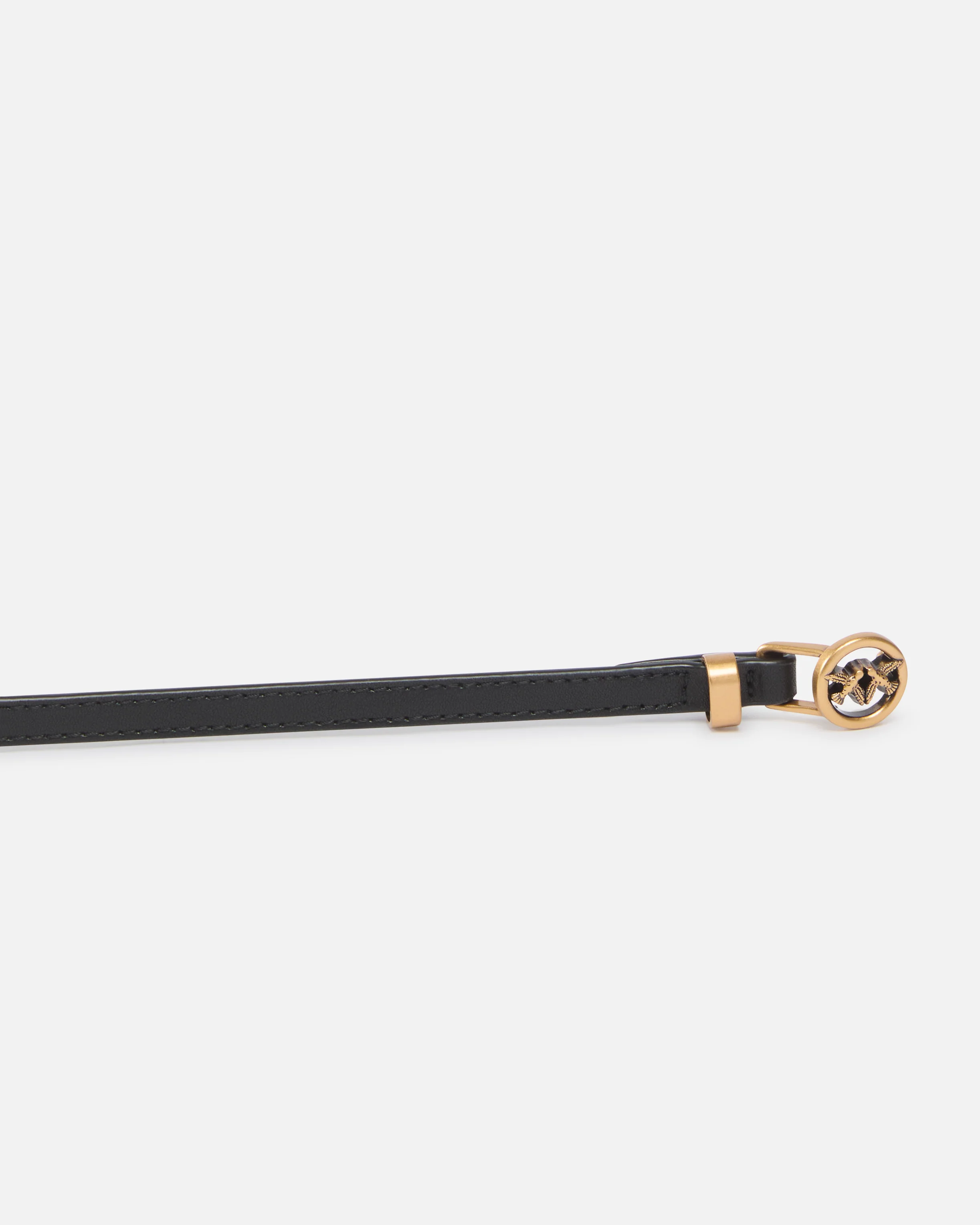 Double-wrap leather belt with studs and branded rings, 1 cm - Image 5