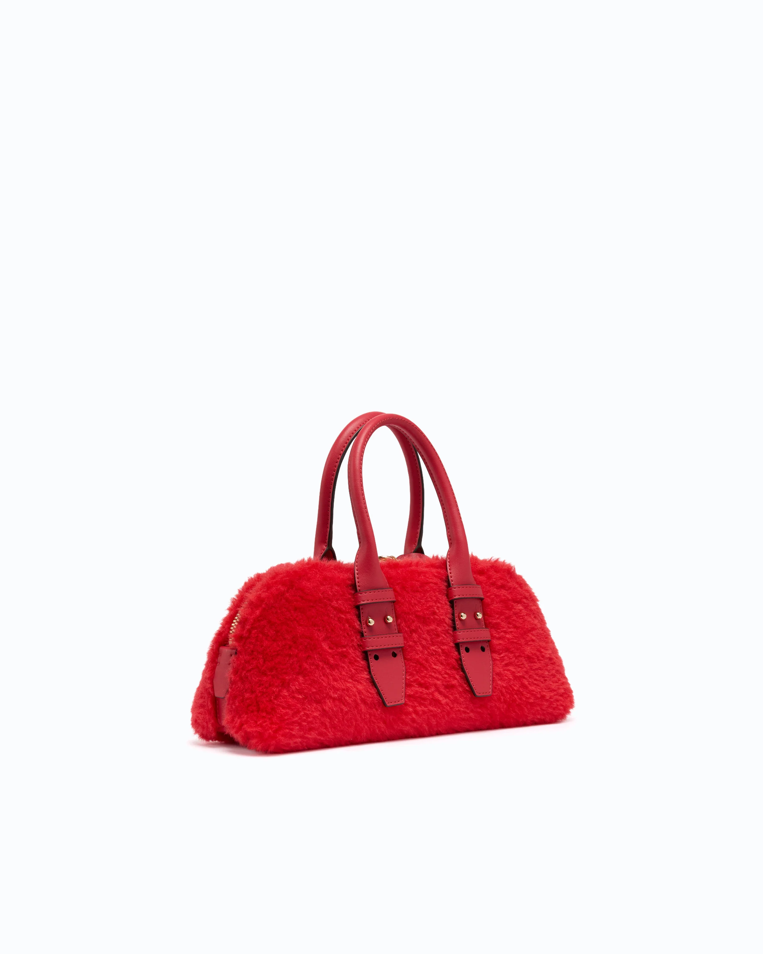Escape Bag Horizontal small handbag in teddy-effect fabric with leather details - Image 2
