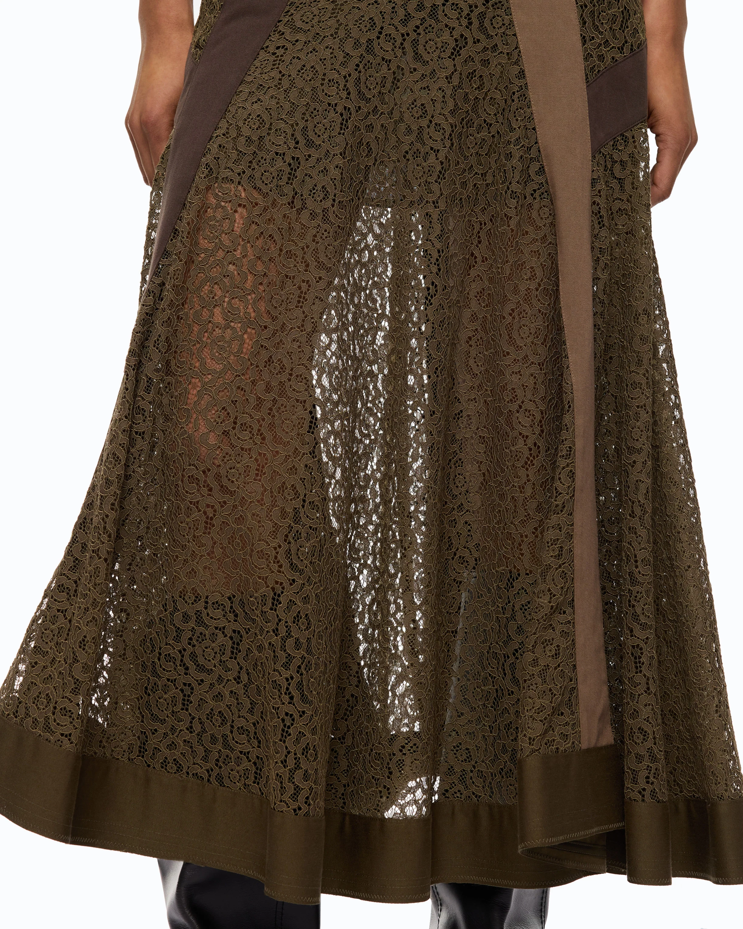 Flared lace midi skirt with inserts - Image 3