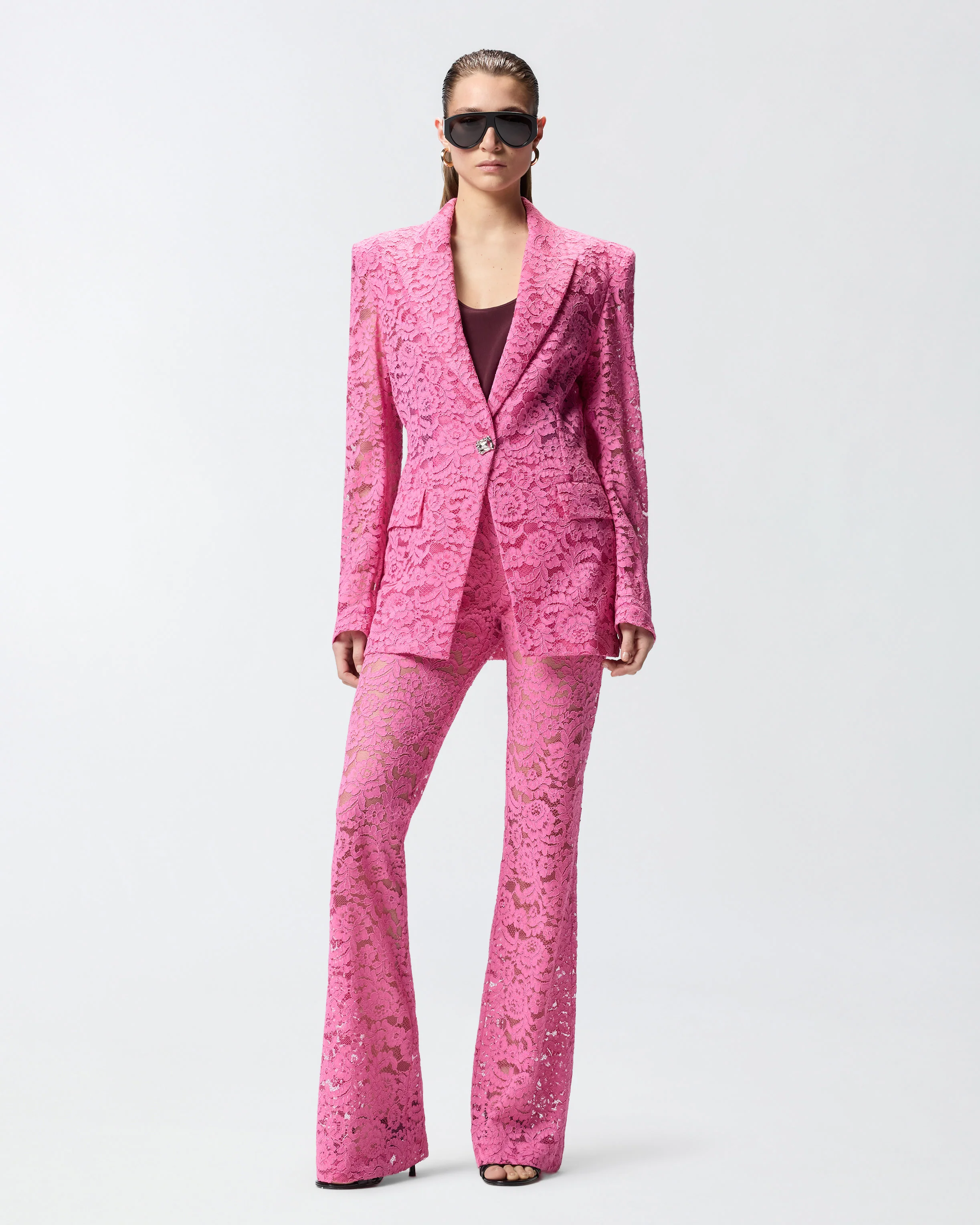 Flared lace trousers
