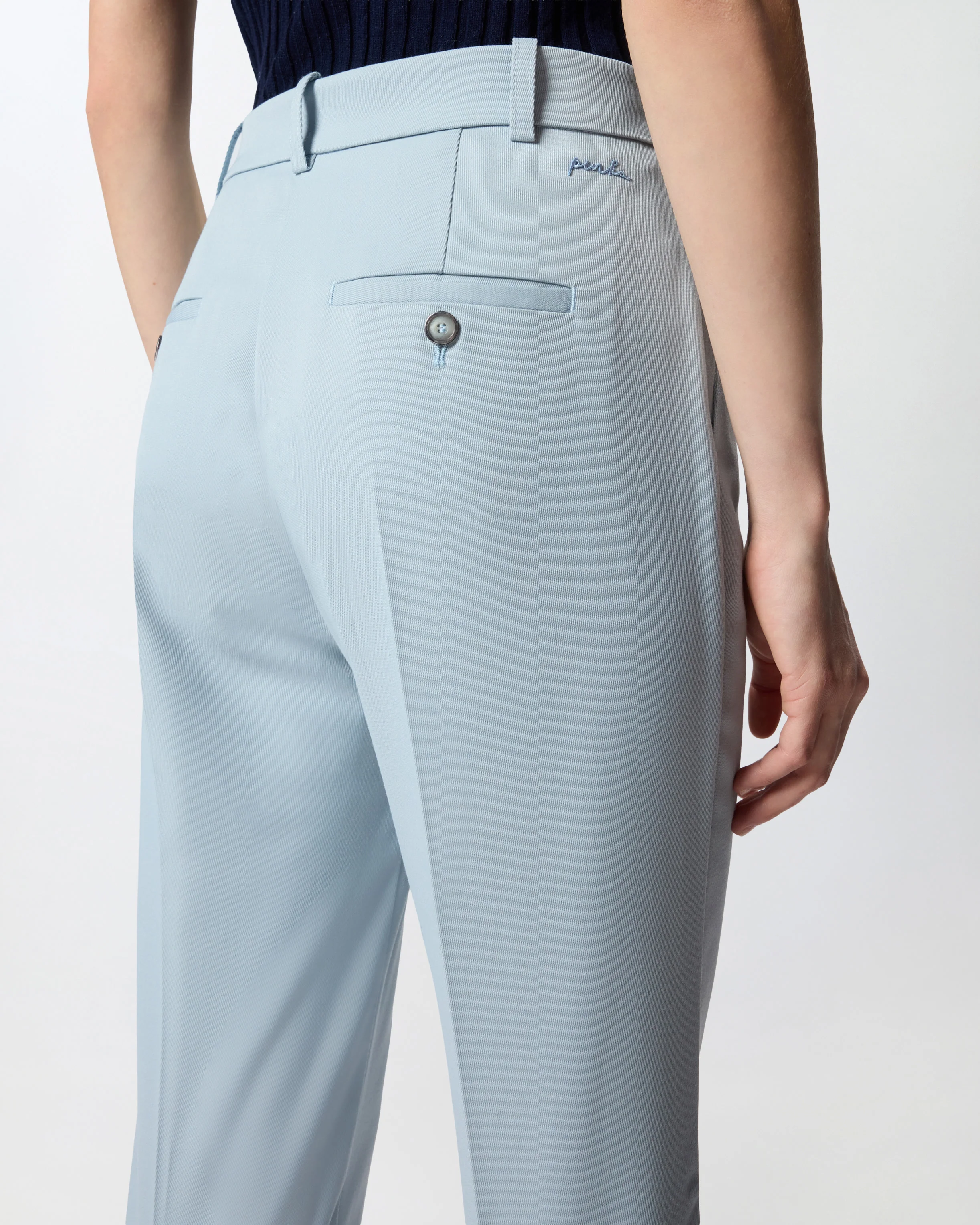 Flared trousers with pressed pleat detail - Image 4