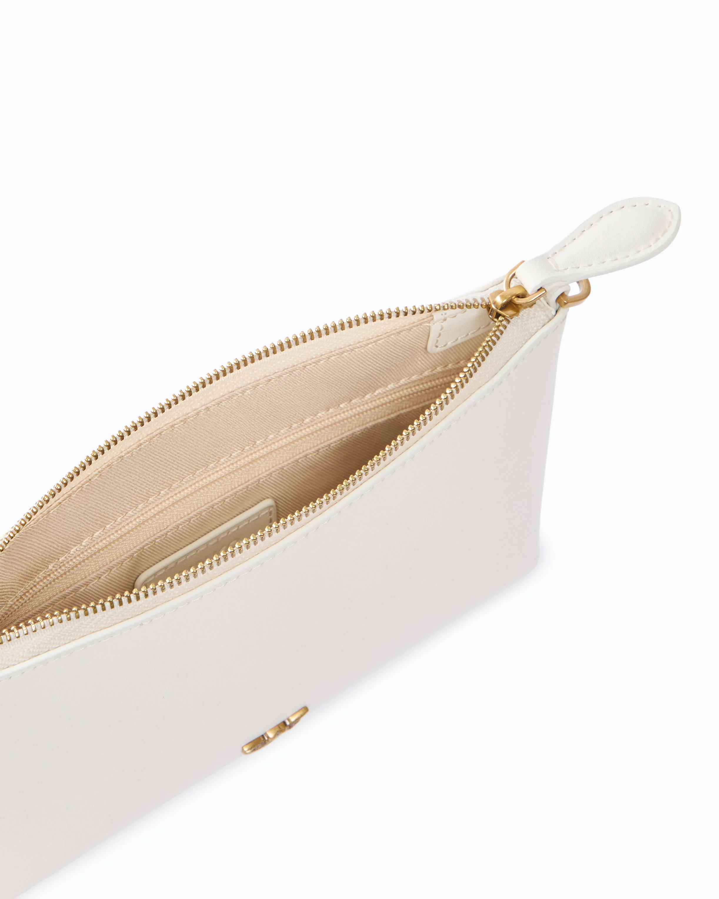 Flat leather clutch with Love Birds logo - Image 4