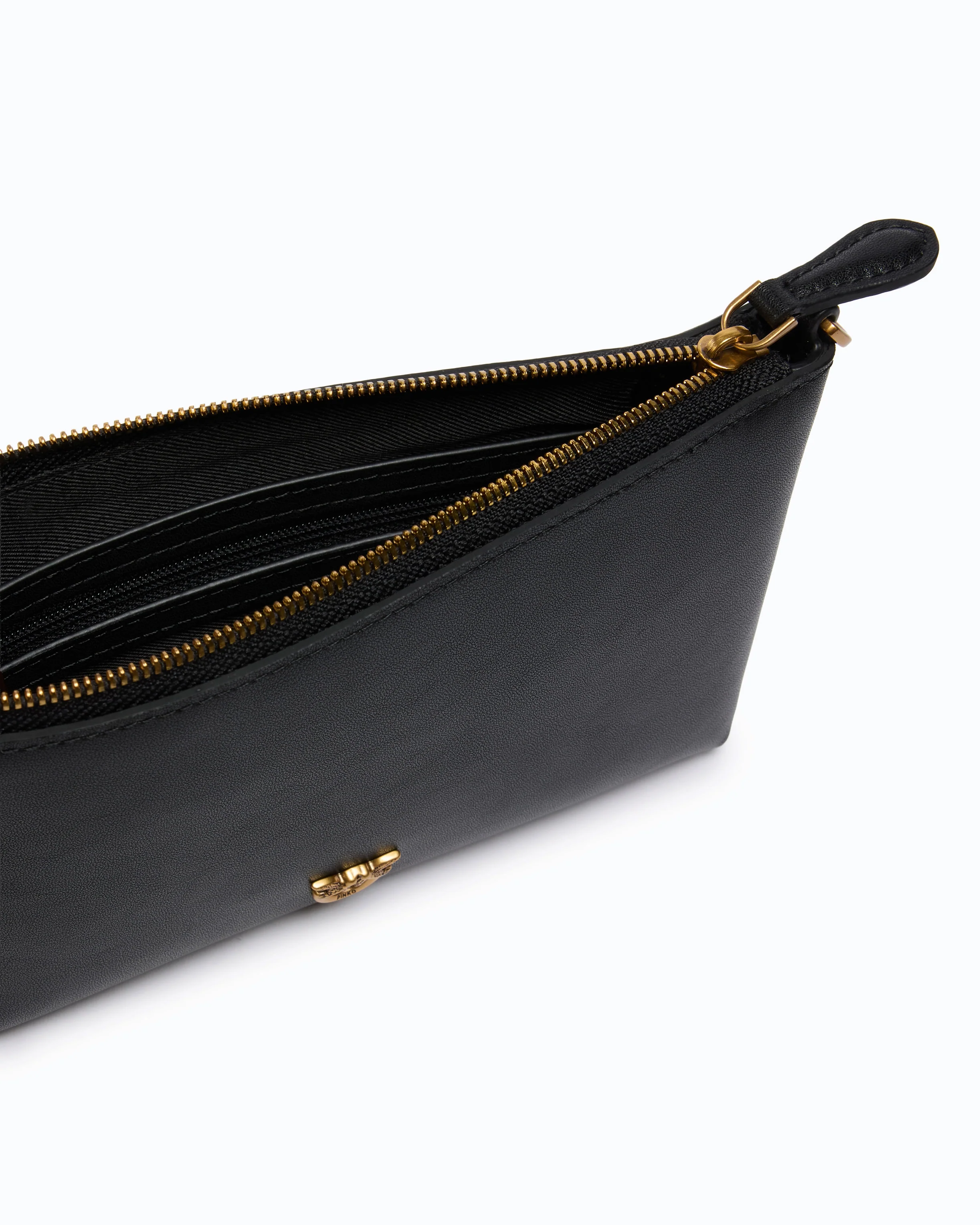 Flat leather clutch with Love Birds logo - Image 4