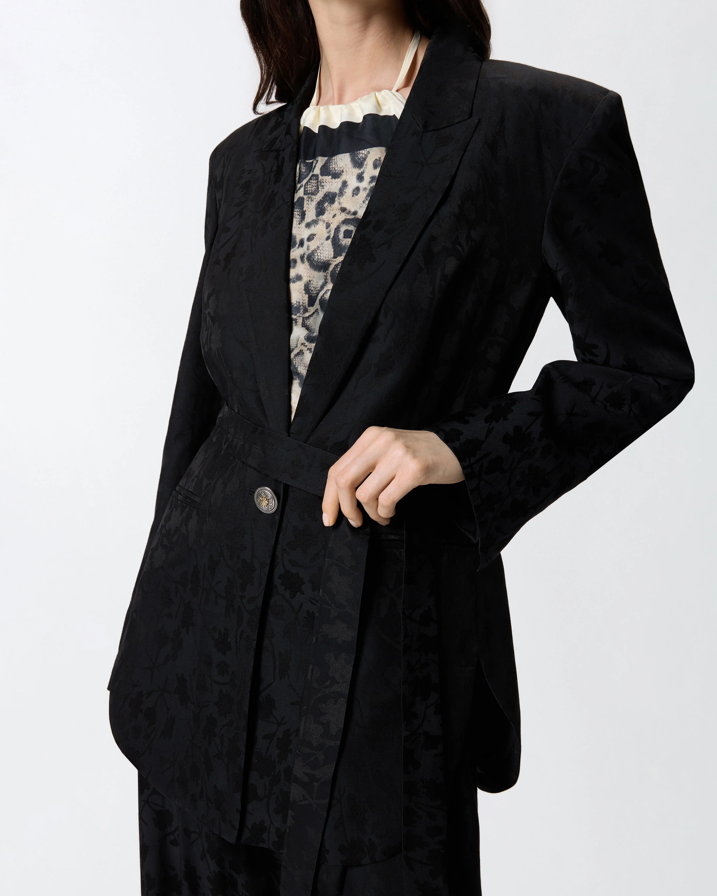 Floral jacquard kimono jacket - Image 4