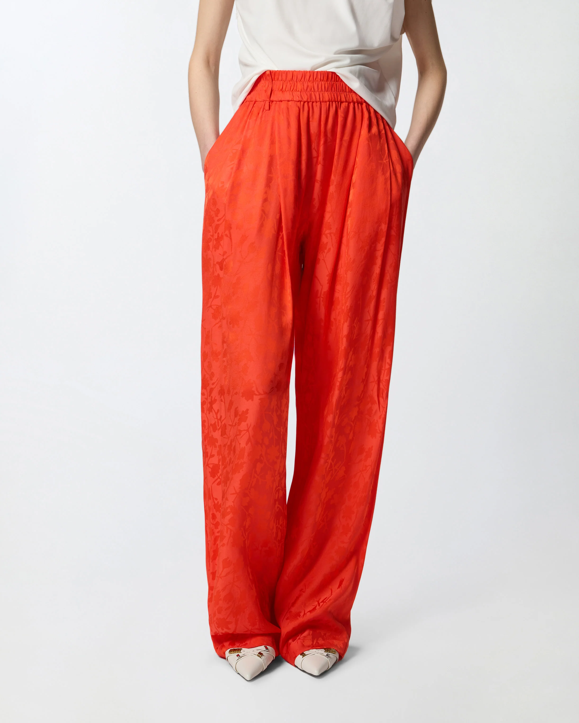 Floral jacquard trousers - Image 2