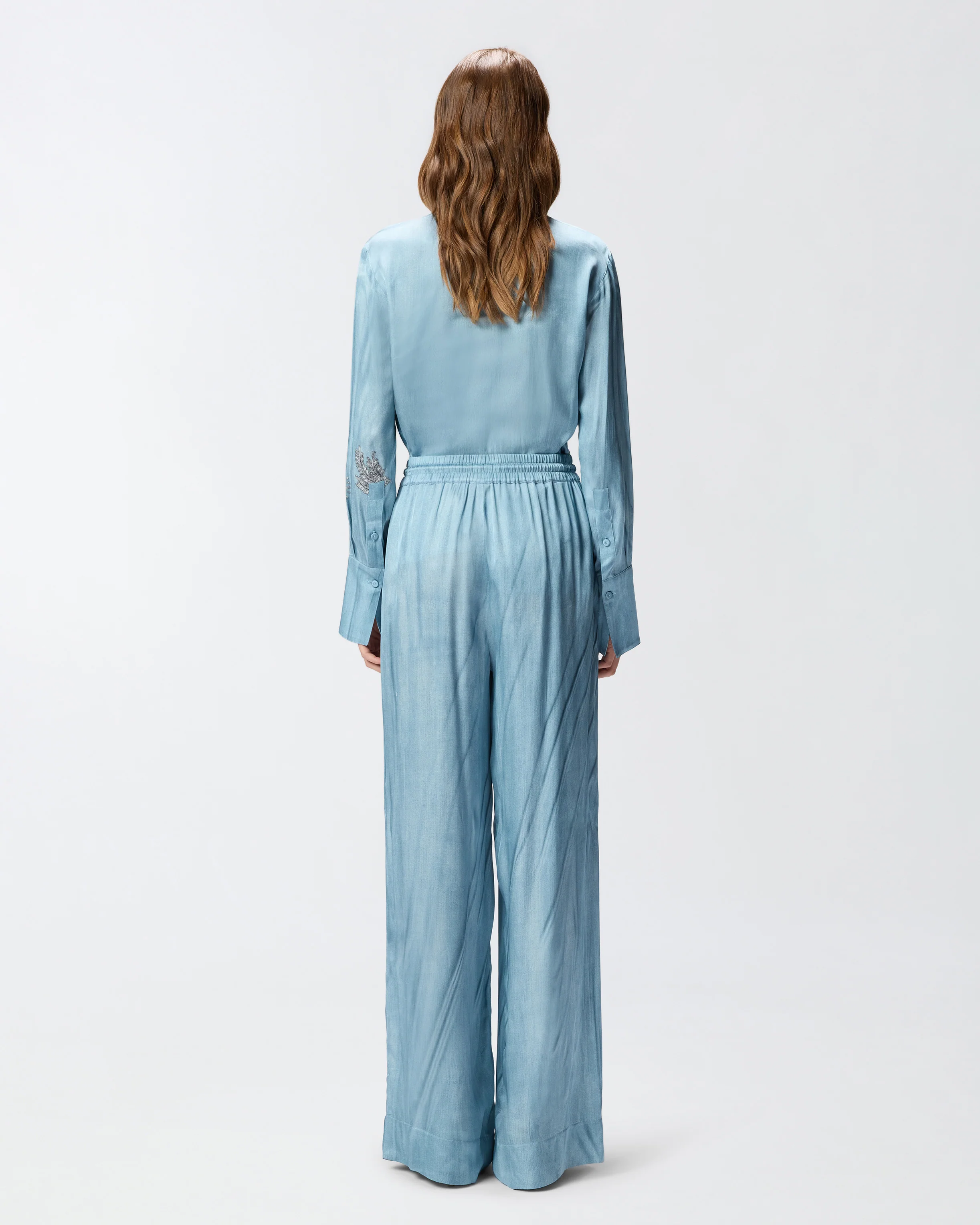 Fluid trousers with placed jewel print - Image 3