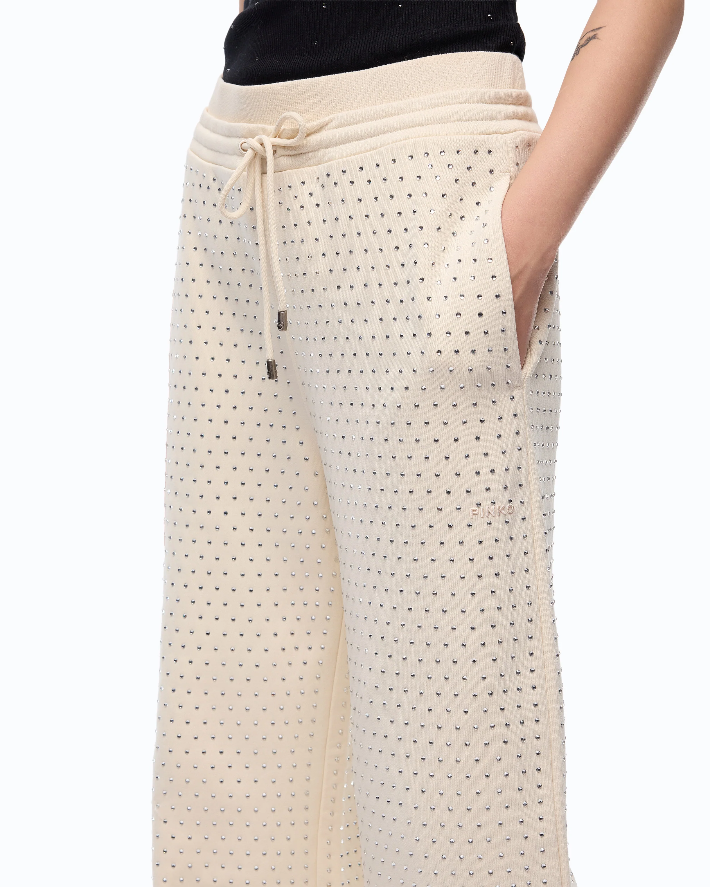 Fully rhinestoned fleece trousers - Image 3