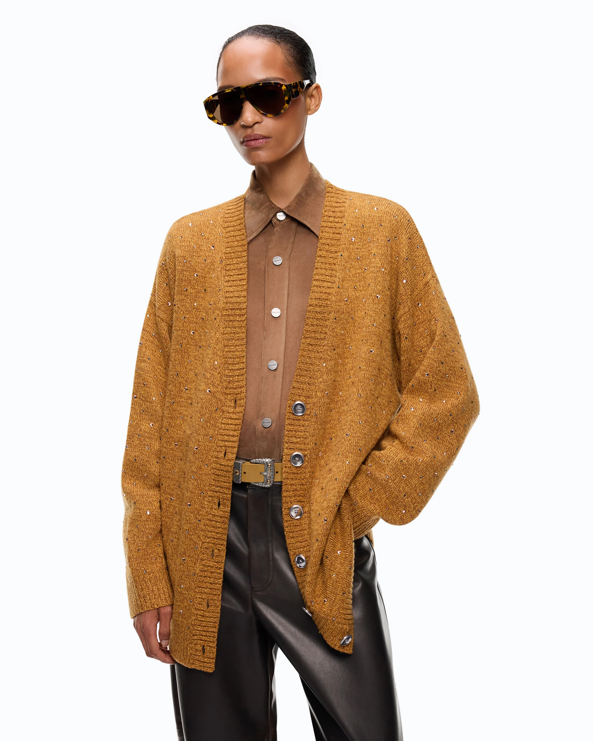Fully rhinestoned wool-blend cardigan - Image 2