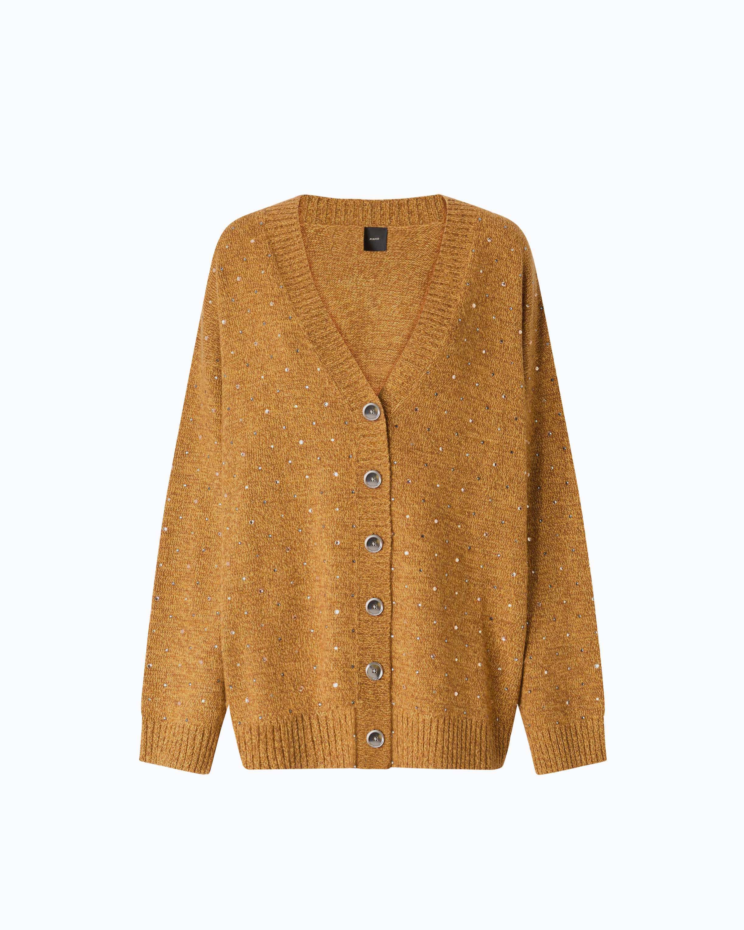 Fully rhinestoned wool-blend cardigan - Image 5