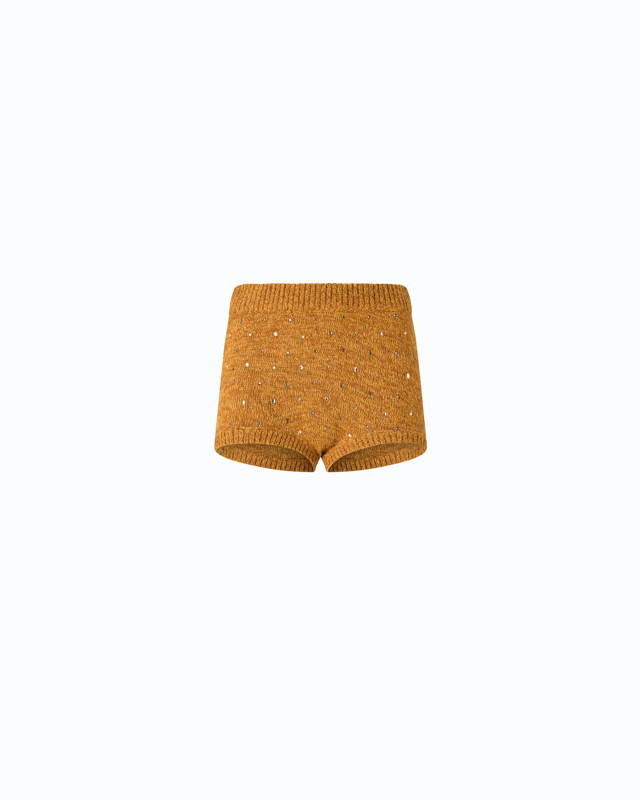 Fully rhinestoned wool-blend shorts - Image 5