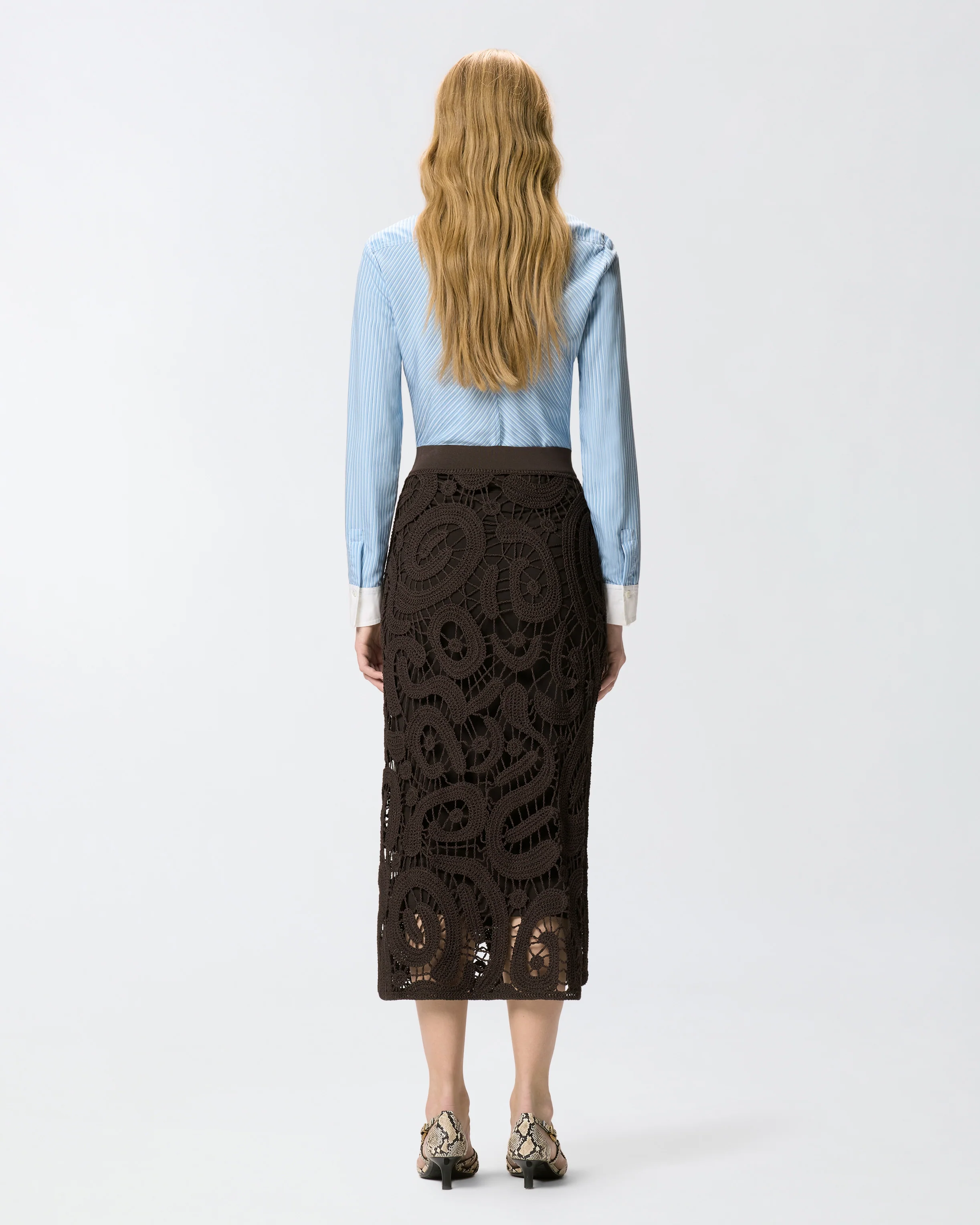 Geometric crocheted midi skirt - Image 3