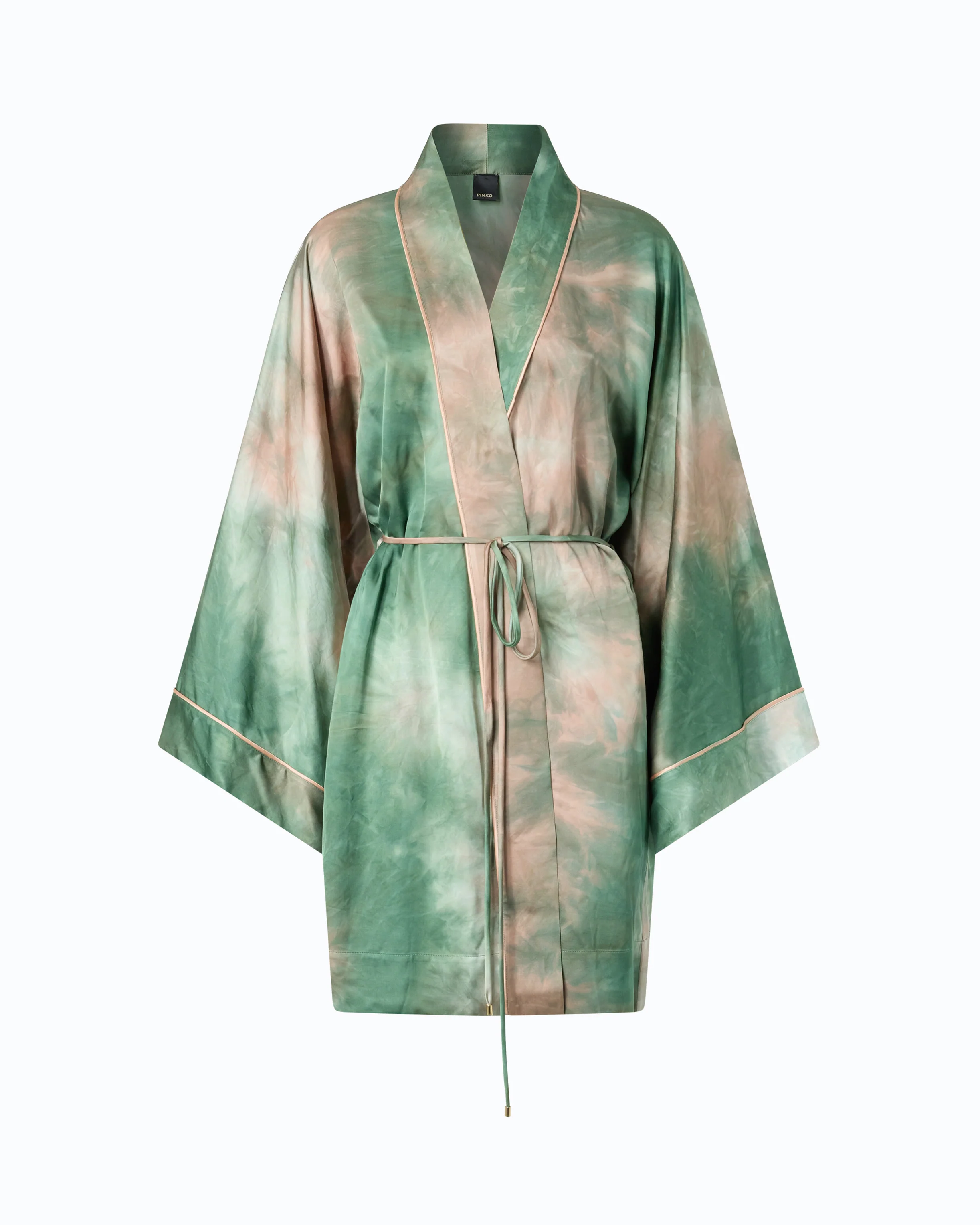 Gradient satin kimono with belt - Image 5