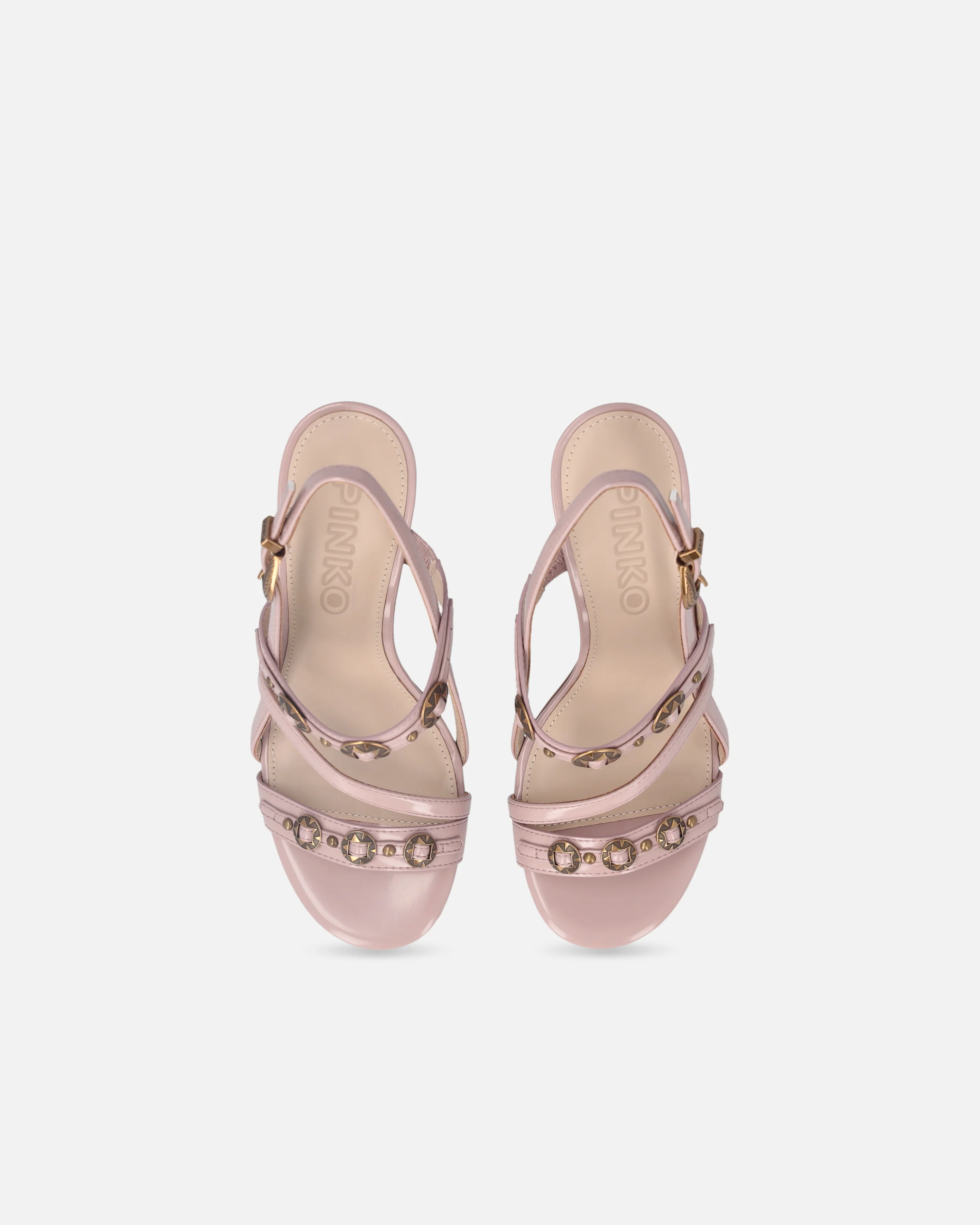 High slingback sandals with straps and studs - Image 9
