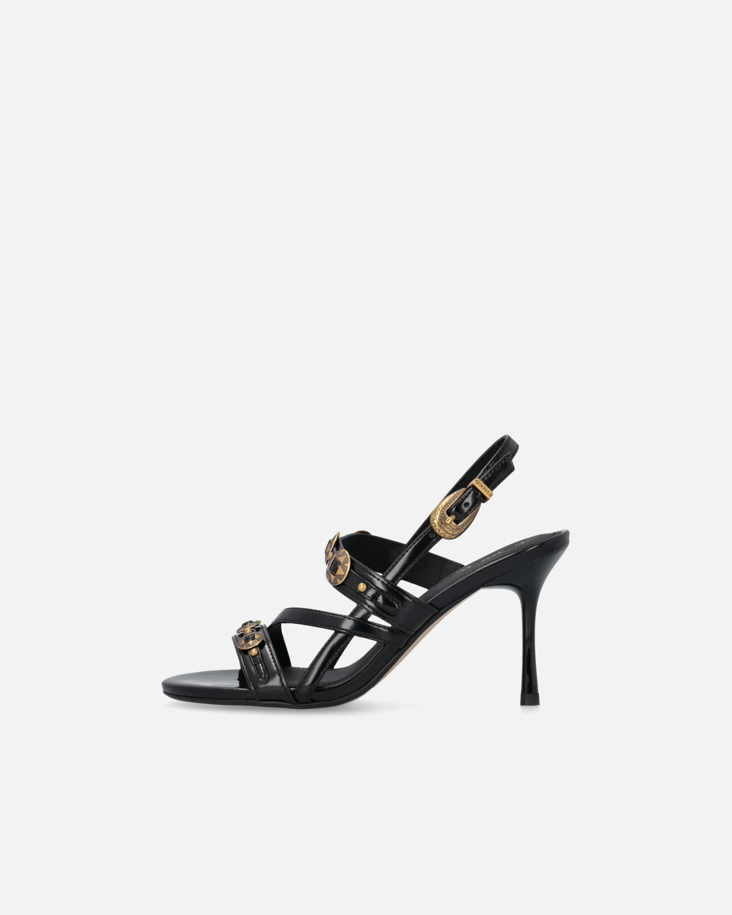High slingback sandals with straps and studs - Image 5