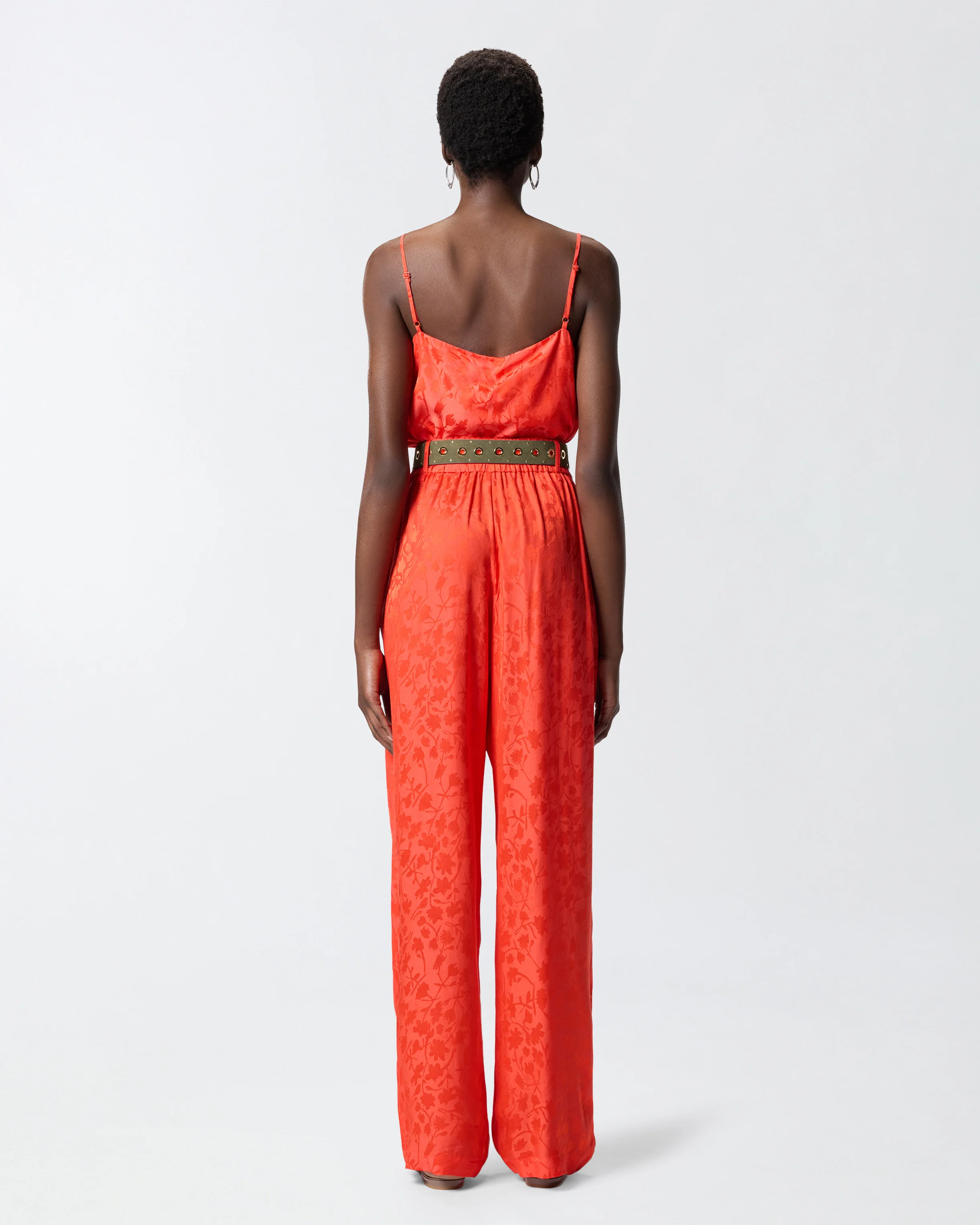 Jacquard crop top with spaghetti straps - Image 3