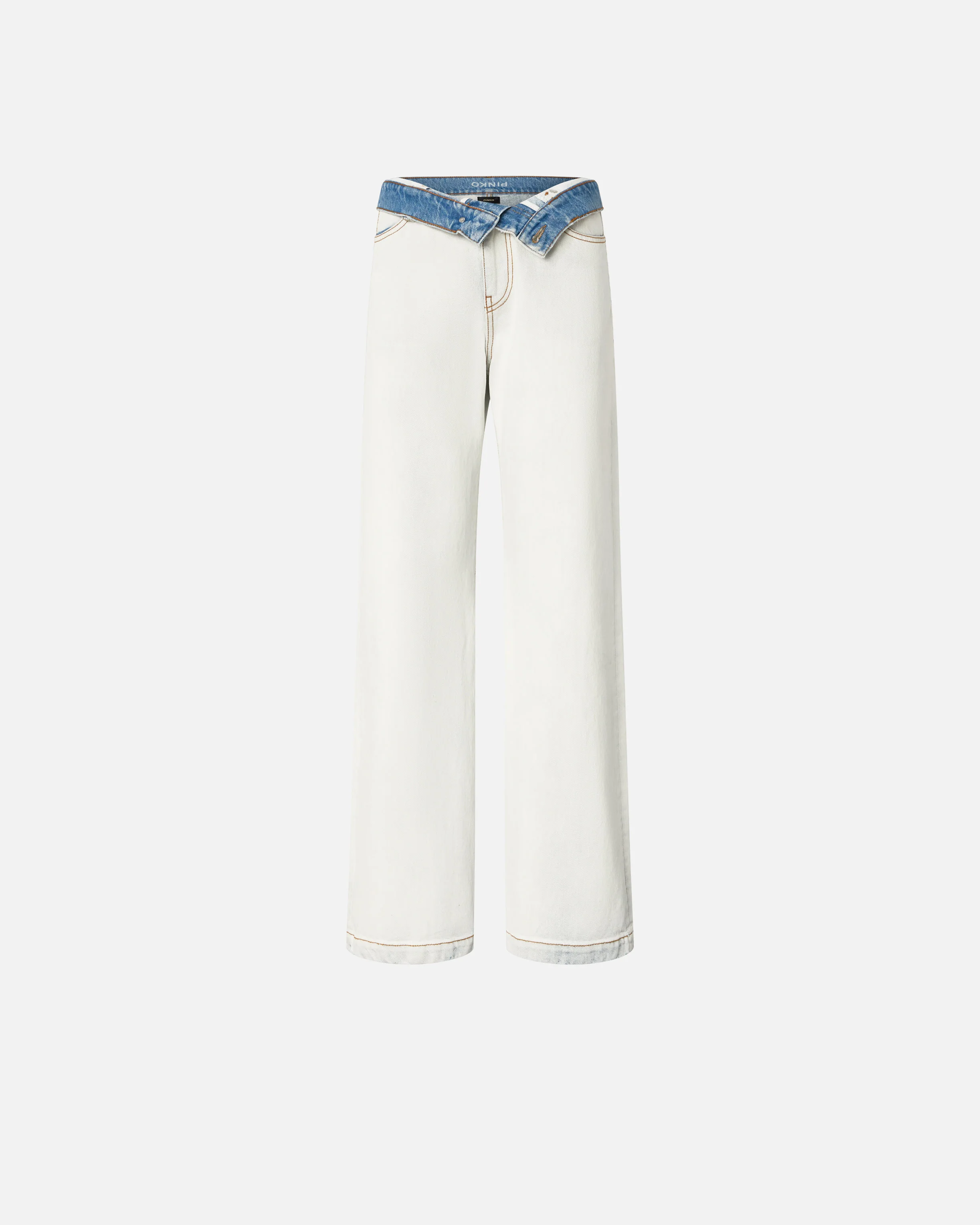 Jeans with contrasting fold-down waist - Image 8