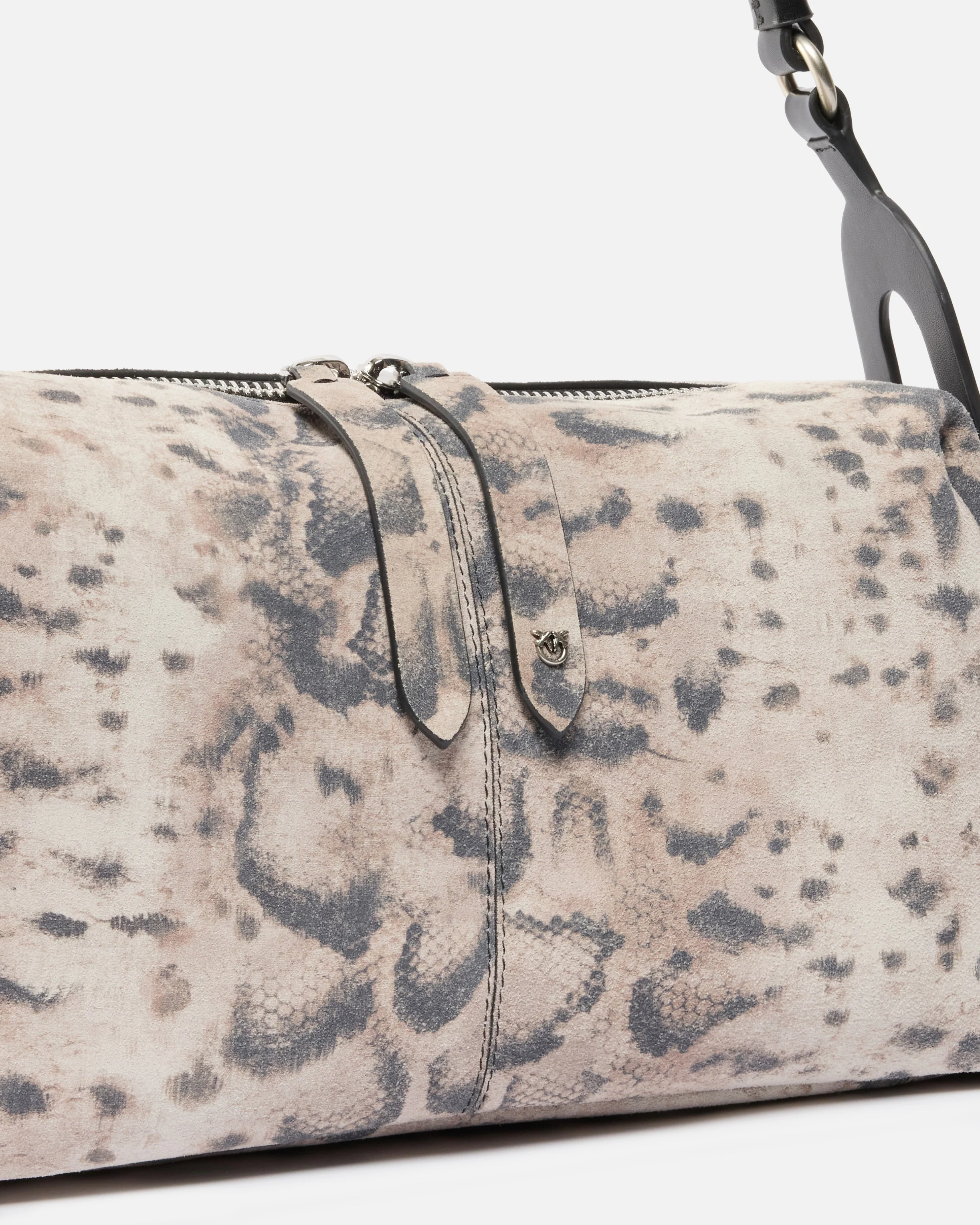 Keeper Bag medium shoulder bag in suede with python print - Image 3