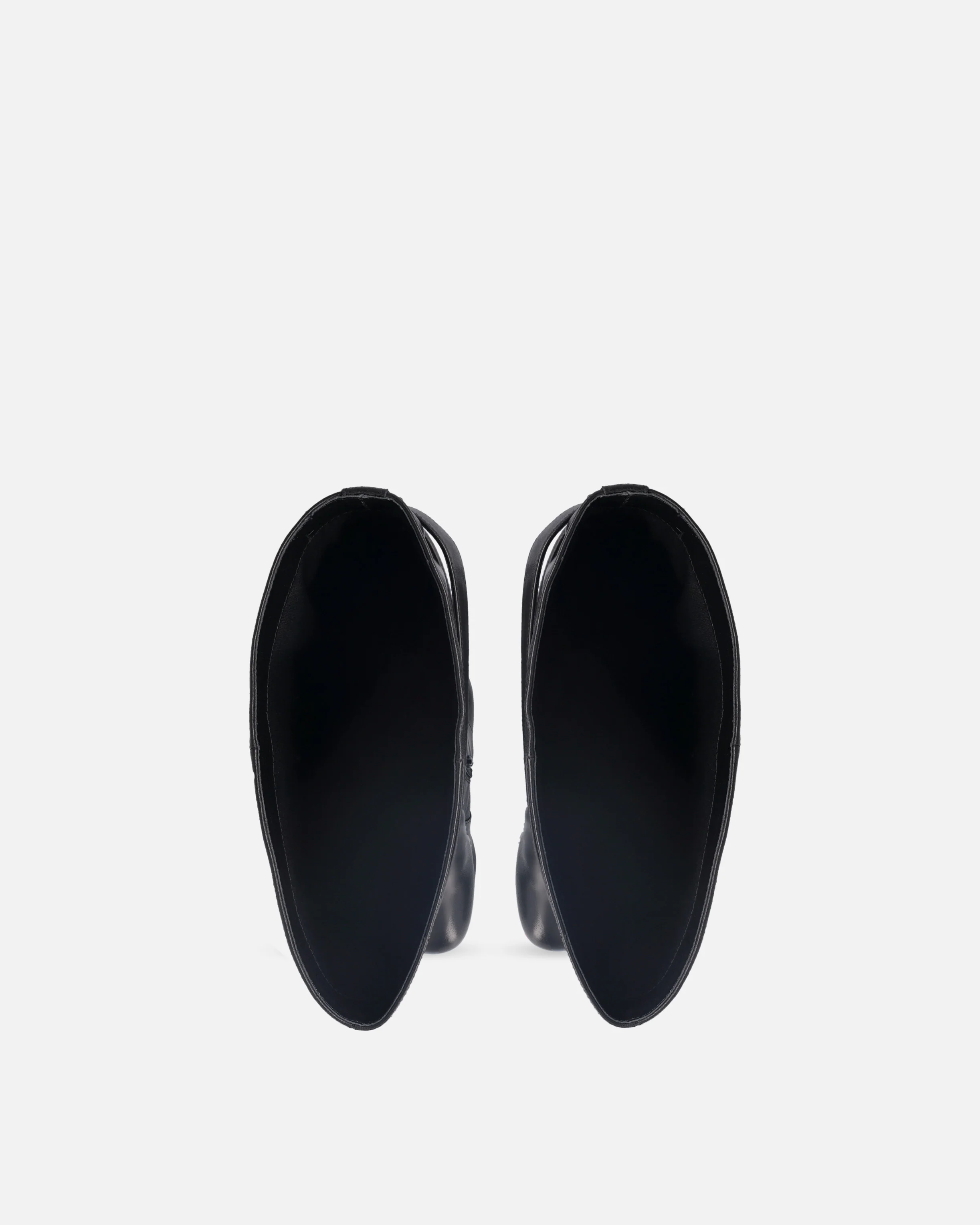 Knee-high nappa leather boots with heel and strap - Image 9
