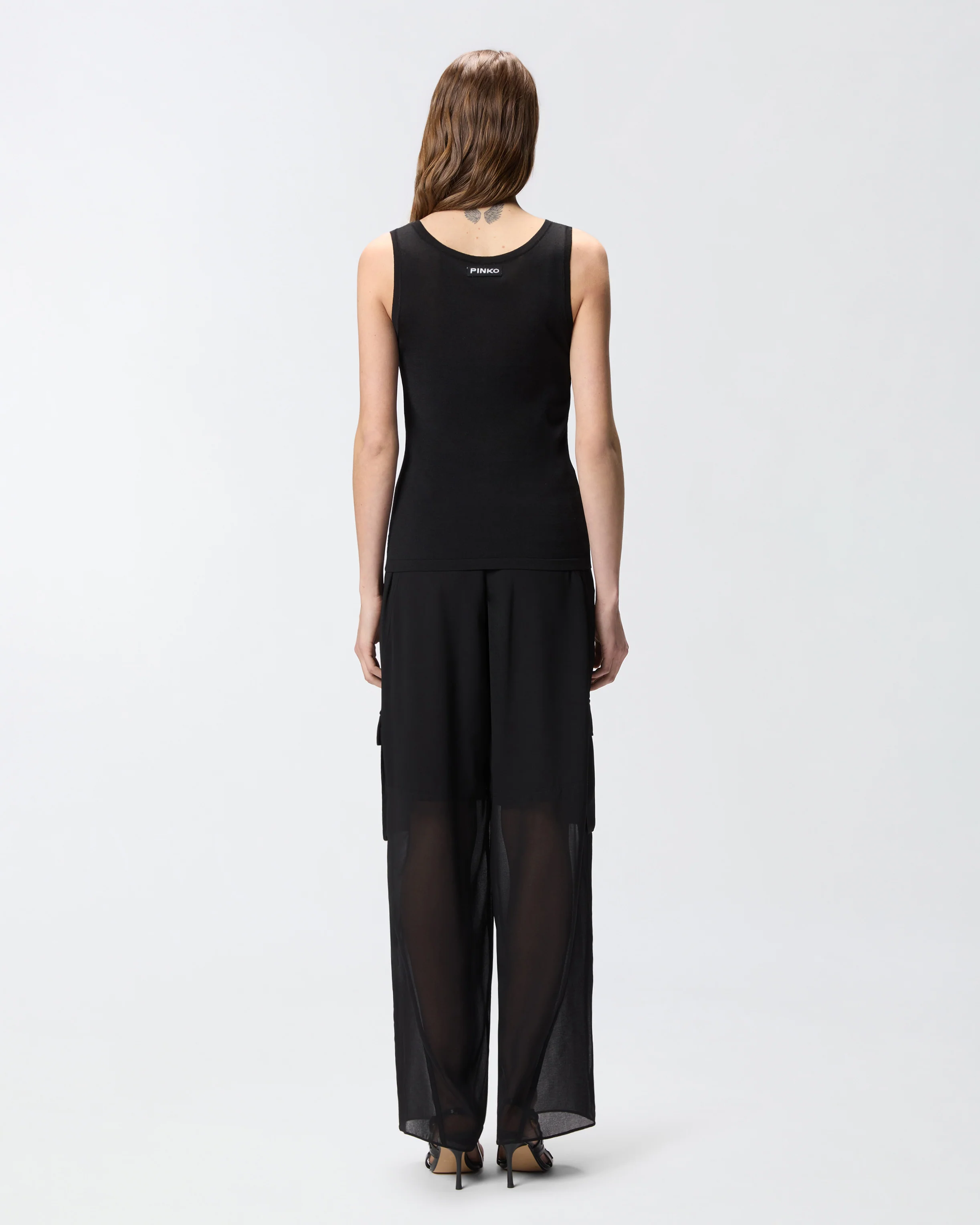 Knitted vest top with mother-of-pearl buttons - Image 3