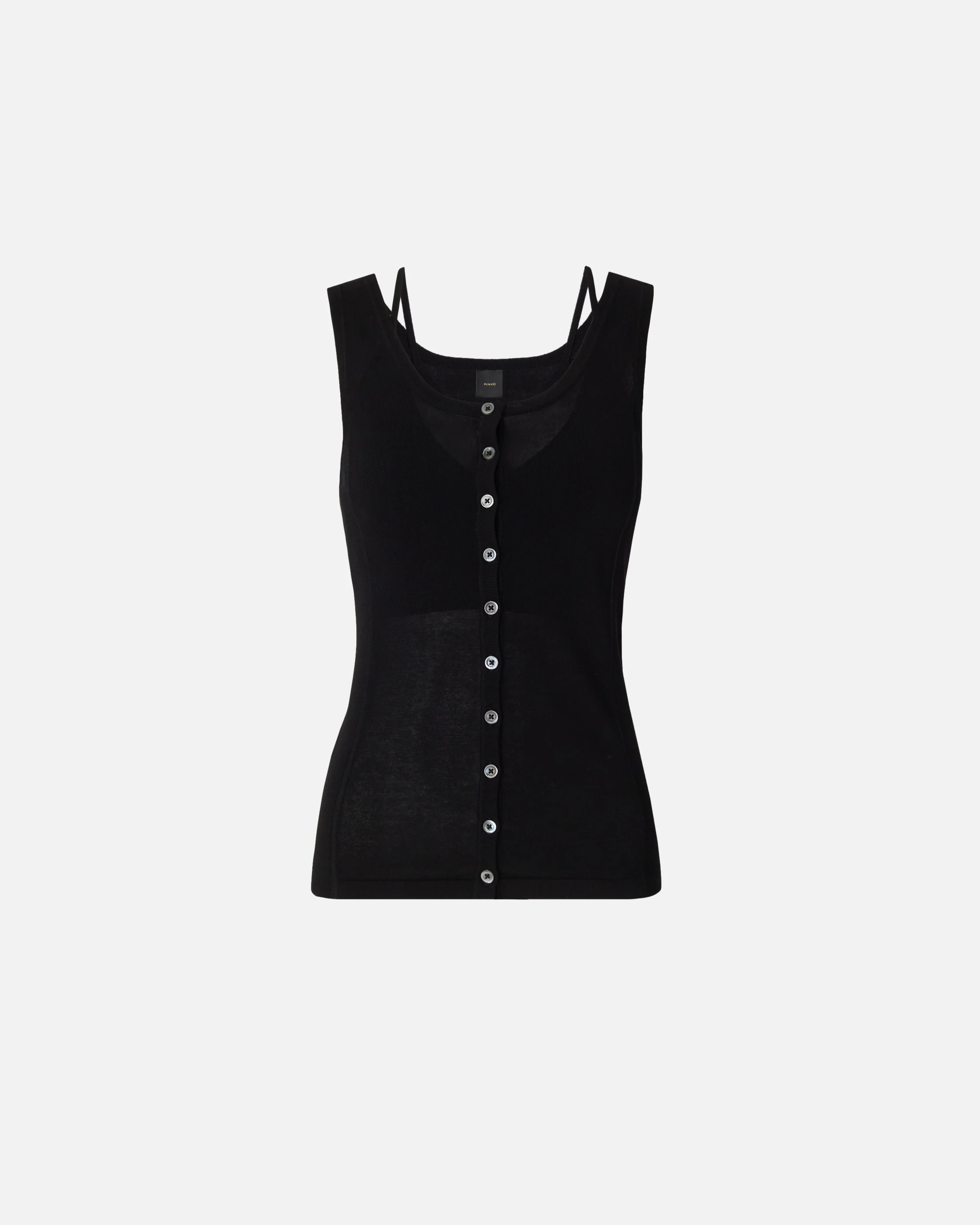 Knitted vest top with mother-of-pearl buttons - Image 5