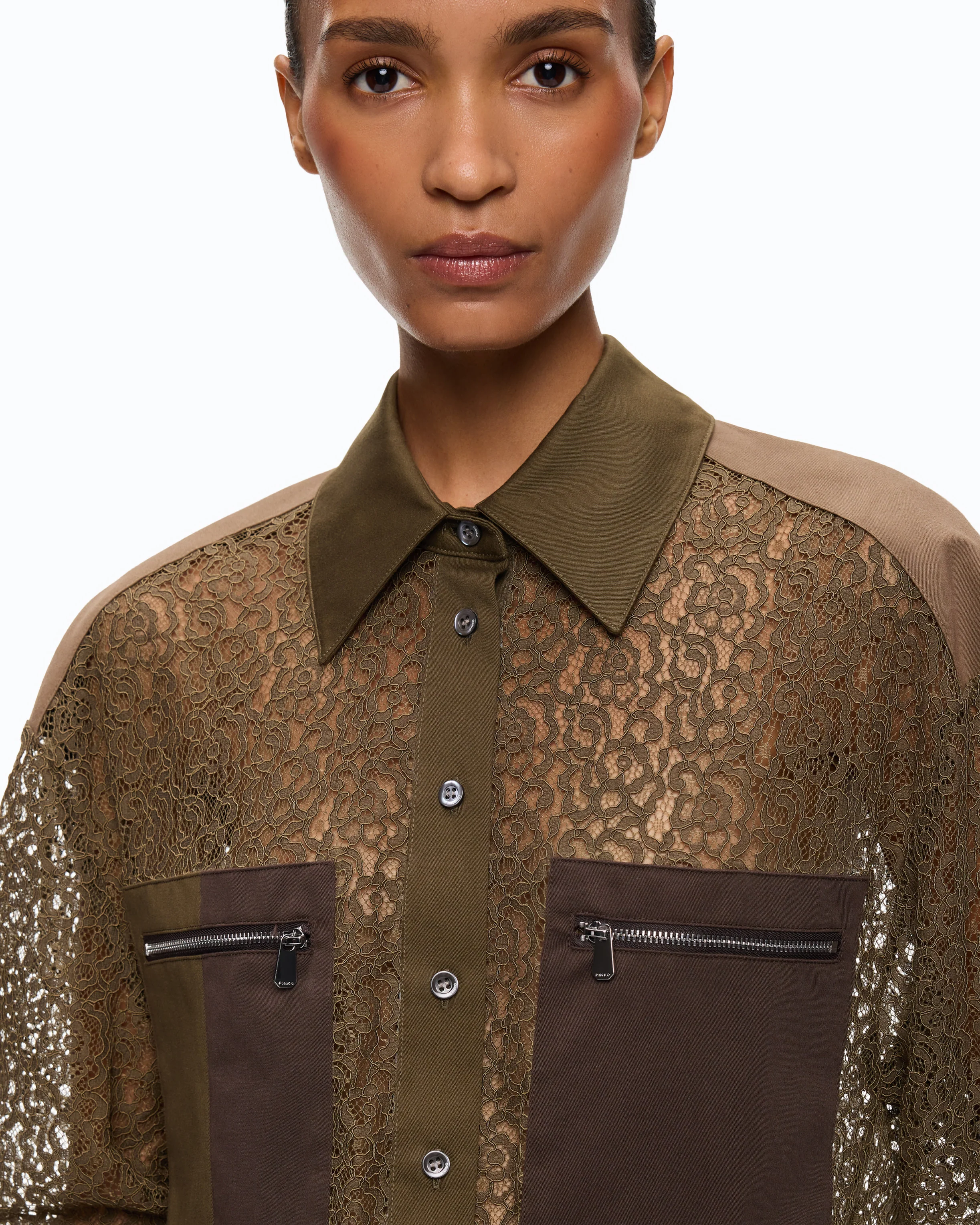 Lace shirt with pockets - Image 3