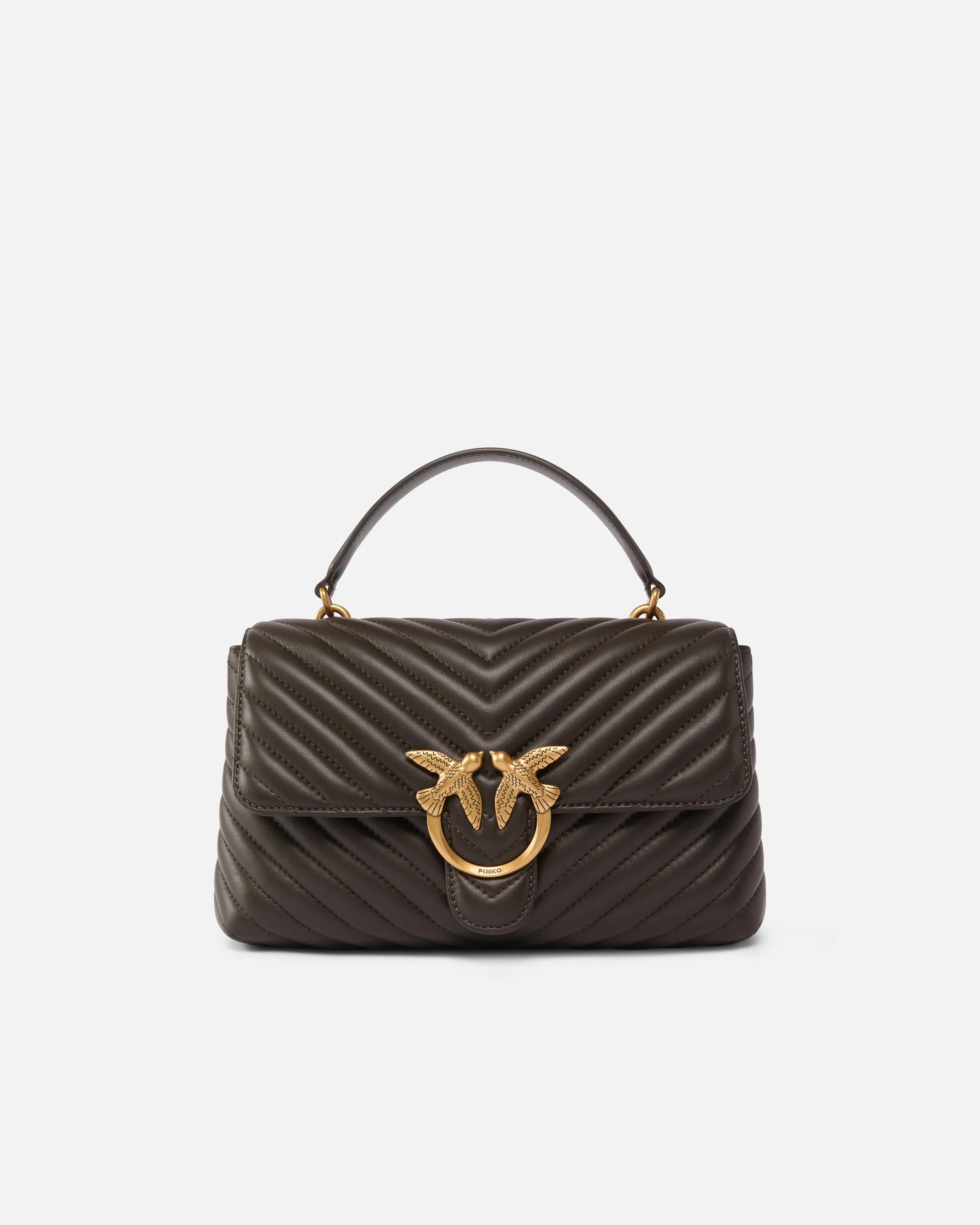 Lady Love Bag Puff medium handbag in chevron nappa leather