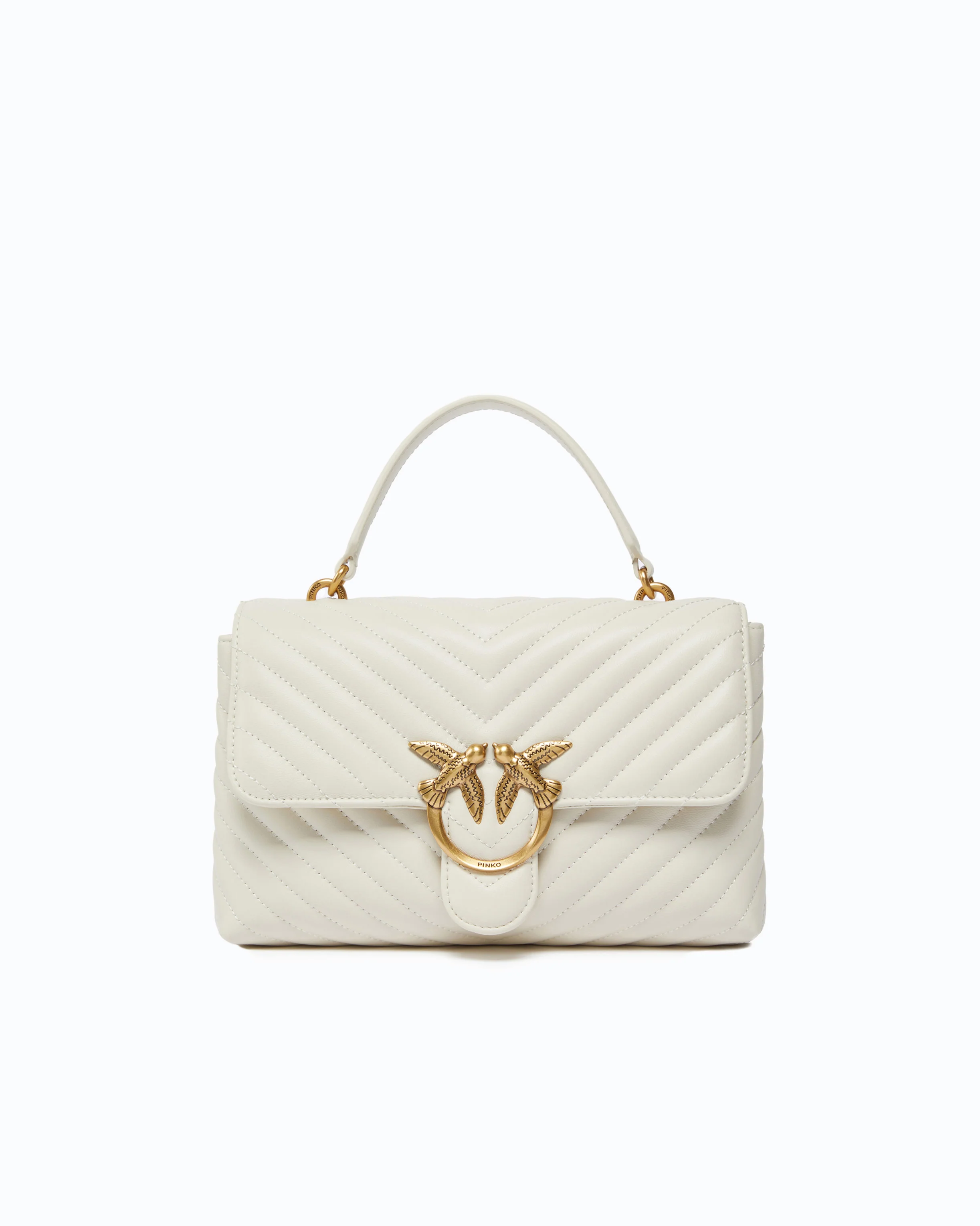 Lady Love Bag Puff medium handbag in chevron nappa leather