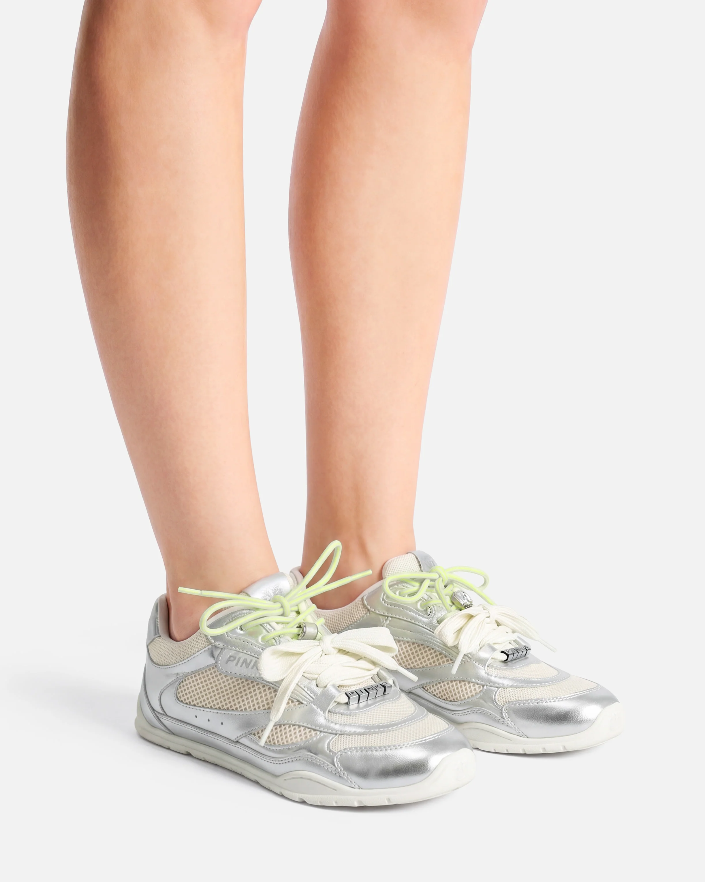 Laminated sneakers with double laces and jewel details - Image 10