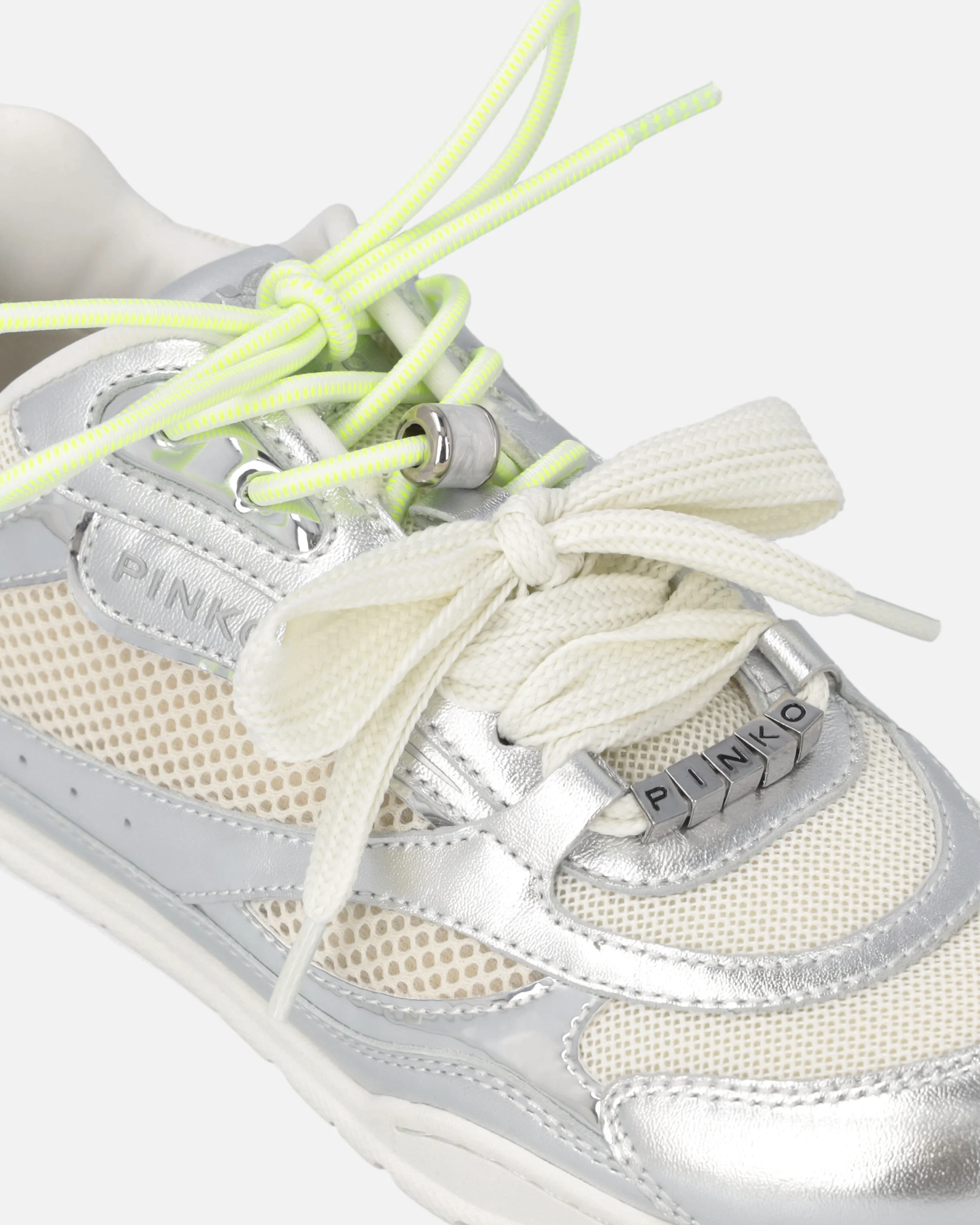 Laminated sneakers with double laces and jewel details - Image 4