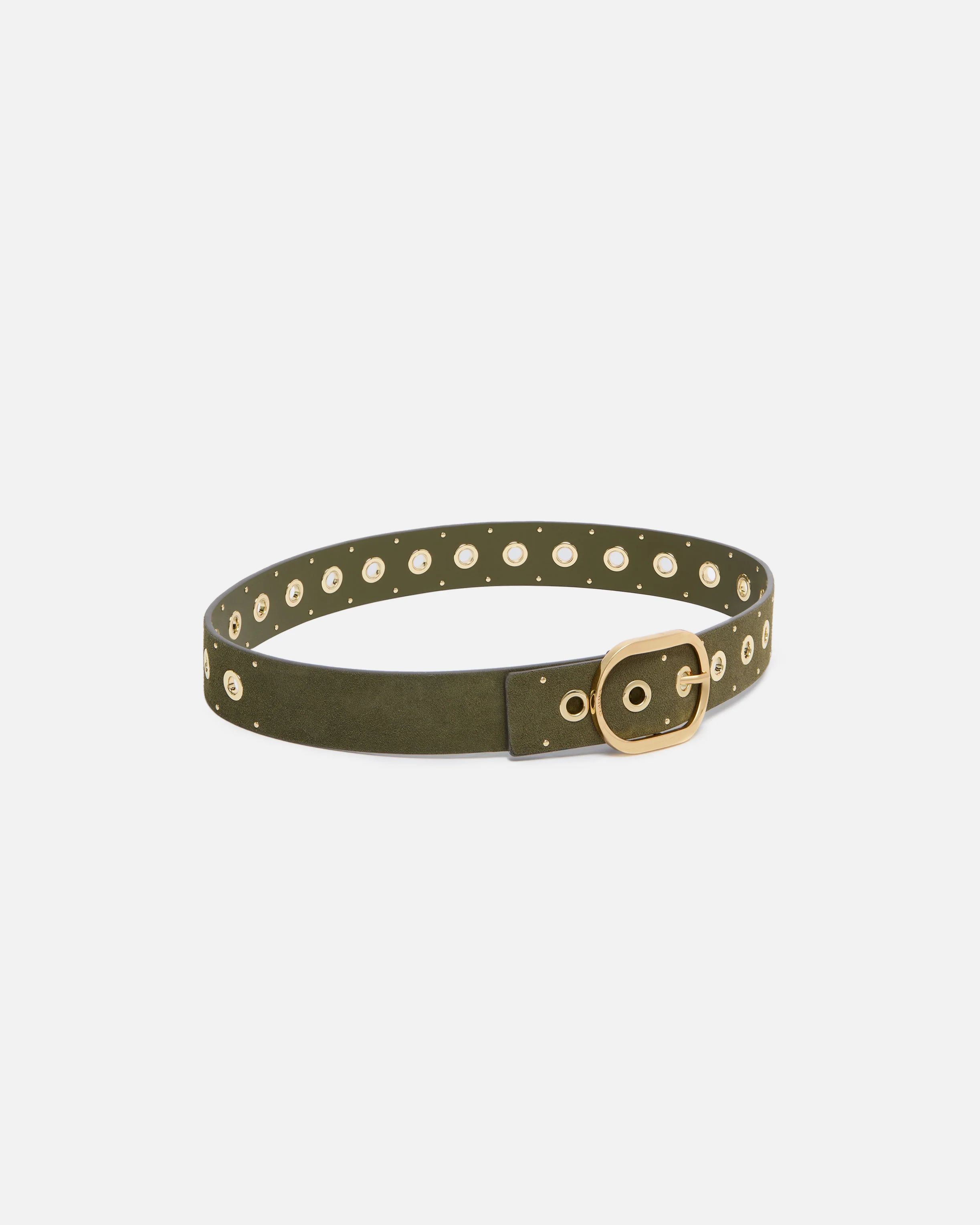 Leather belt with eyelets, 4cm - Image 2