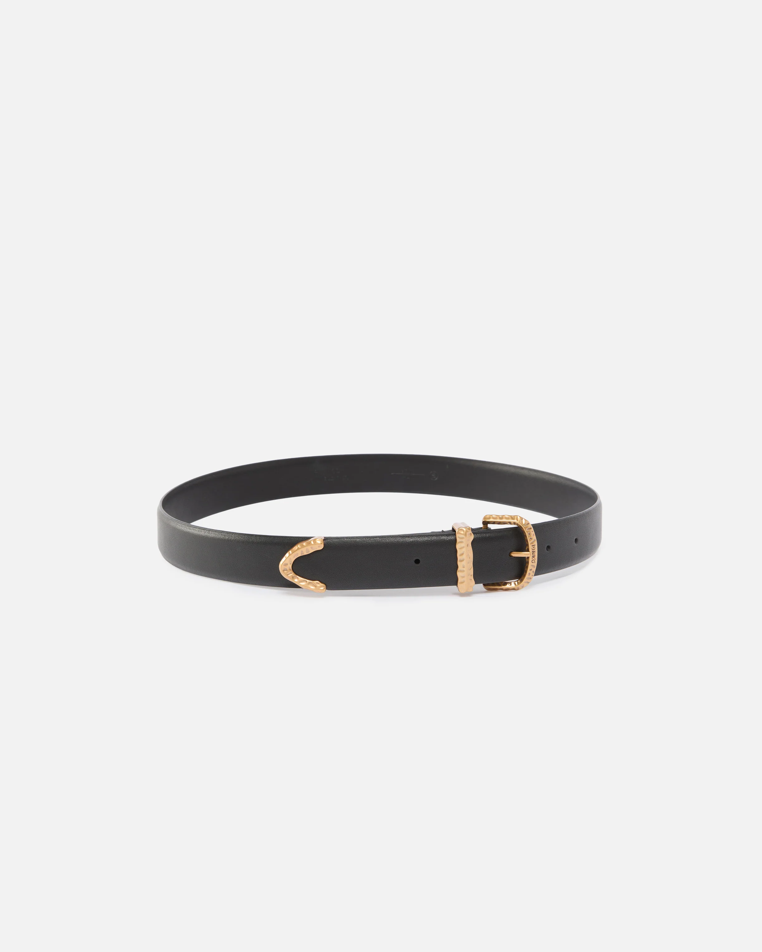 Leather belt with gold-tone hardware, 3cm - Image 2