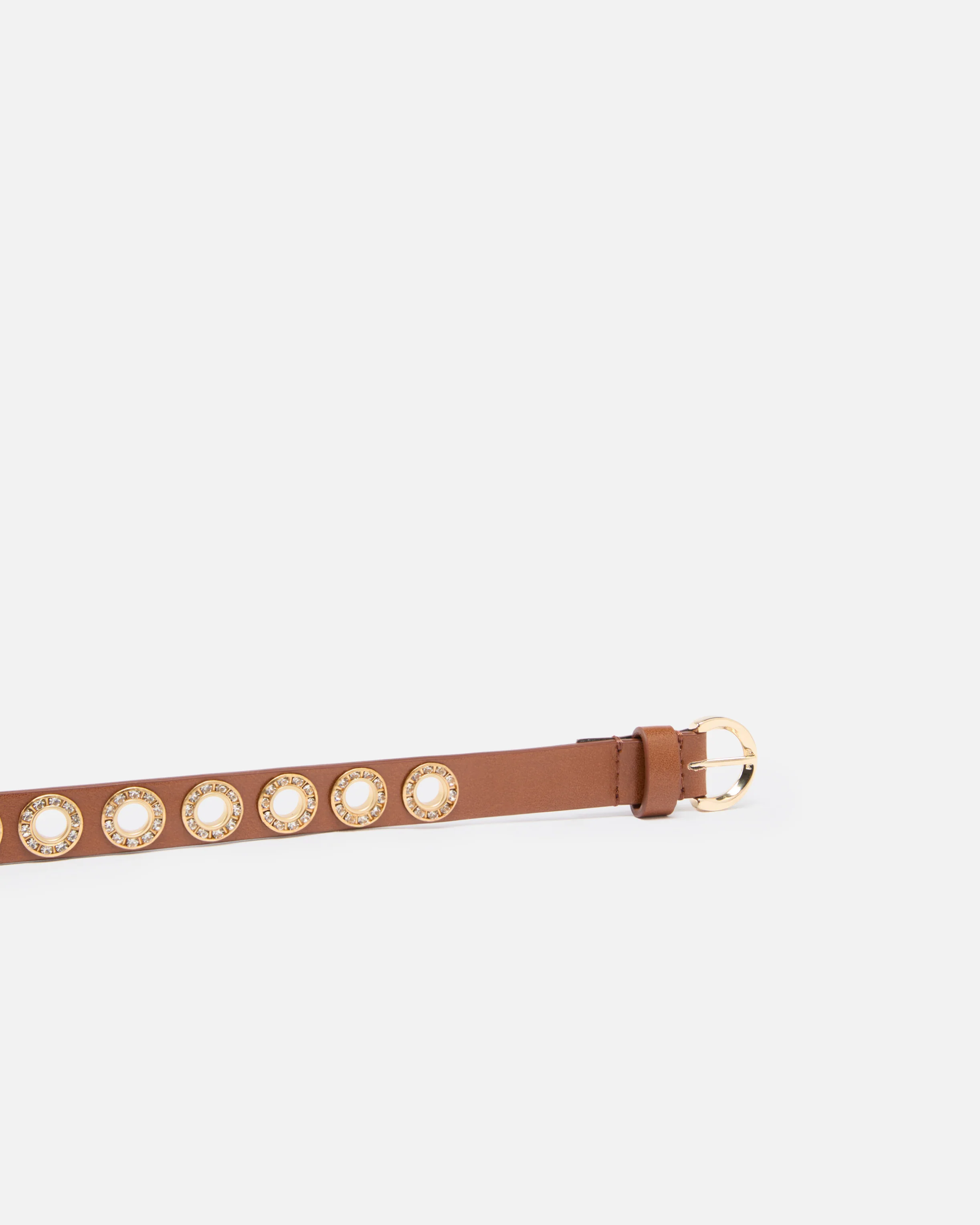 Leather belt with jewel eyelets, 2cm - Image 5